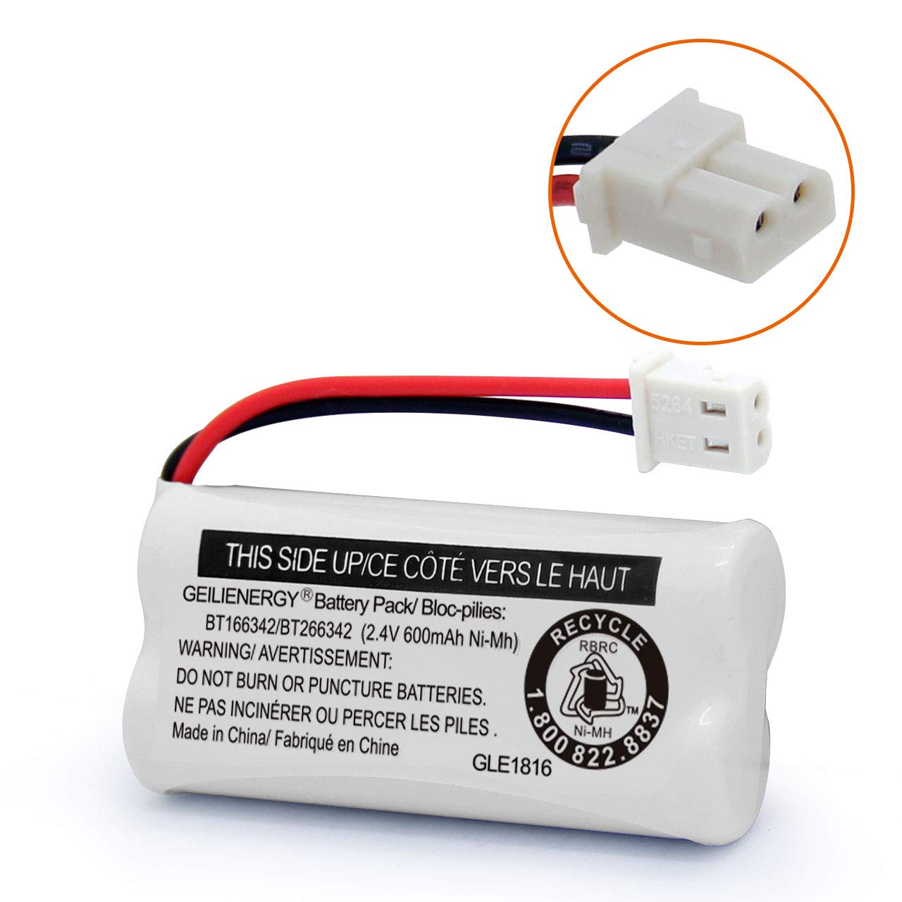 Geilienergy Replacement Battery Bt166342 / Bt266342 Bt183342/Bt283342 Bt166342/Bt266342 Compatible For Cordless Telephones Cs611