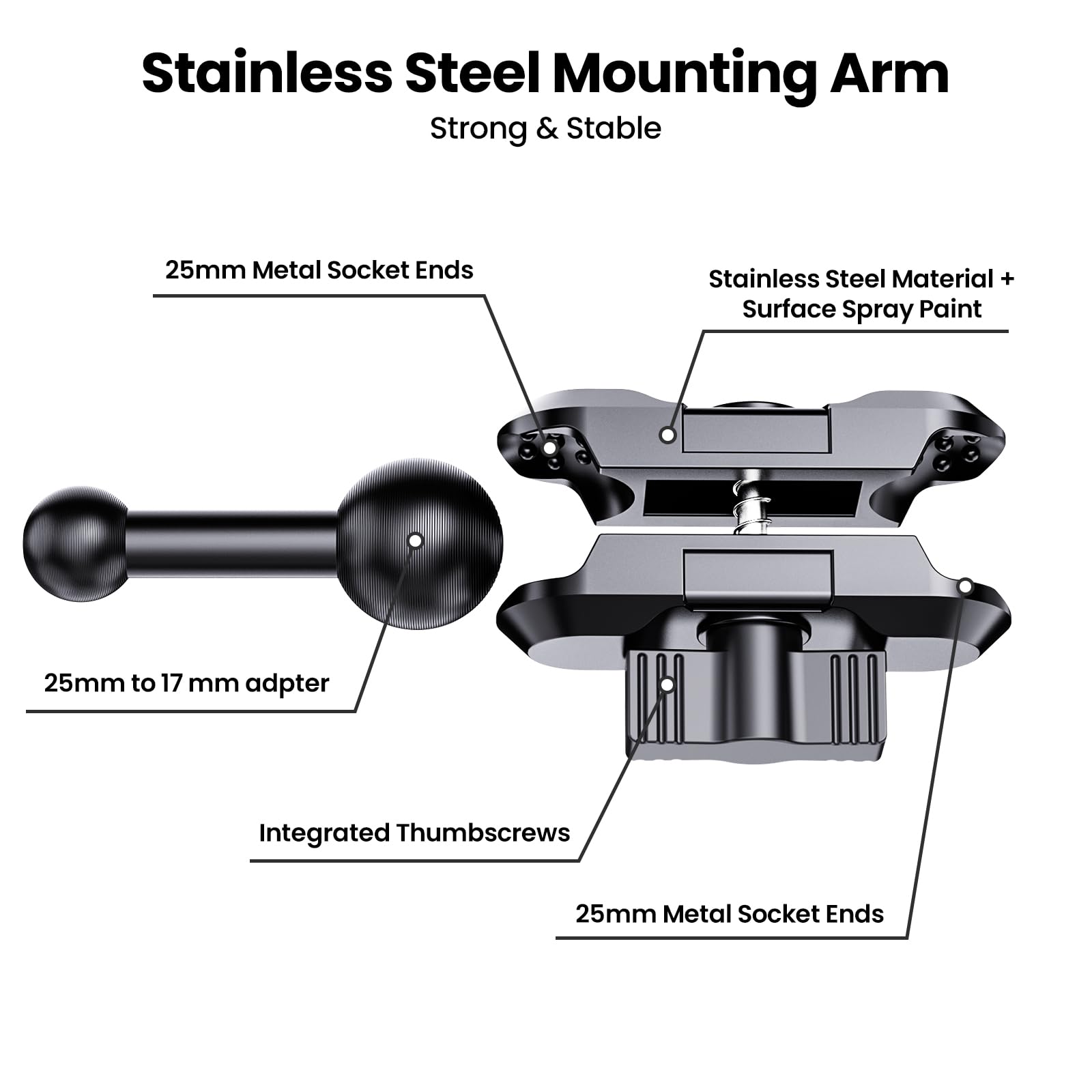 Kaishengyuan Metal Phone Mount For Ram Truck 2013-2018, Dash Mount Cell Phone Holder Compatible With Ram 1500/2500/3500 & 2019+