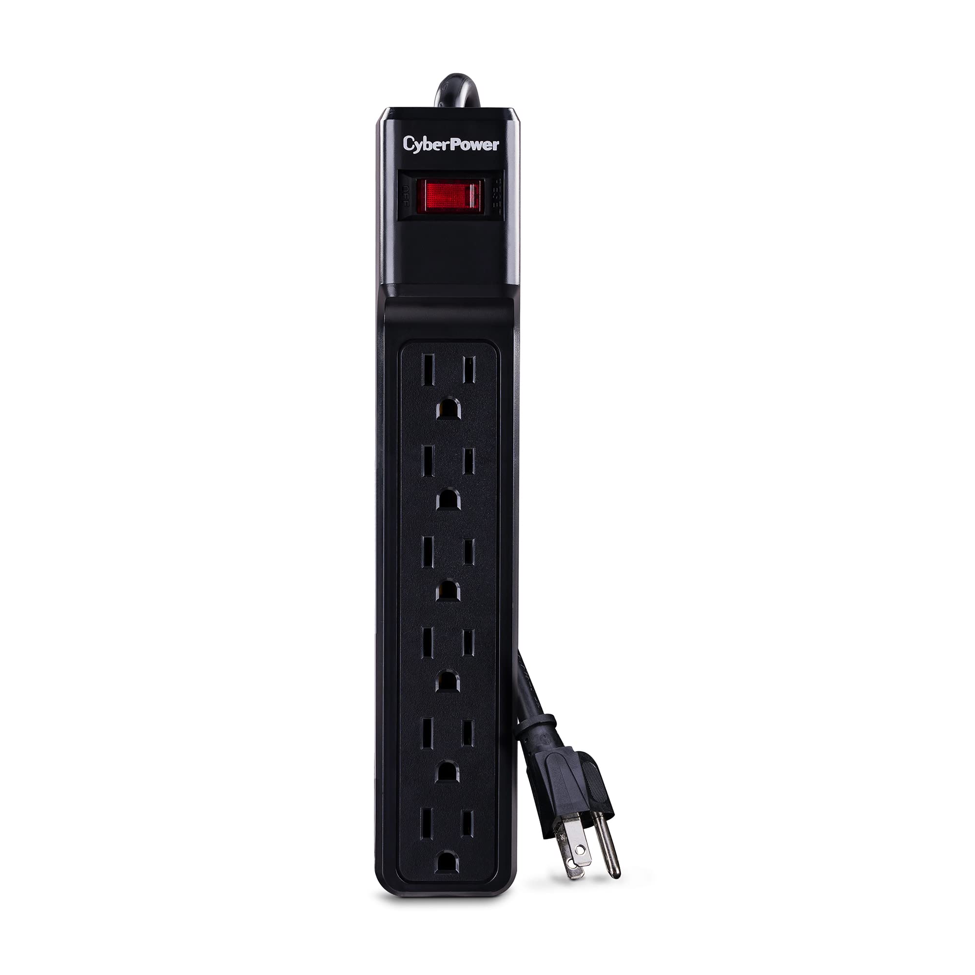 Cyberpower Csb6012 Essential Surge Protector, 1200J/125V, 6 Outlets, 12Ft Power Cord, Black
