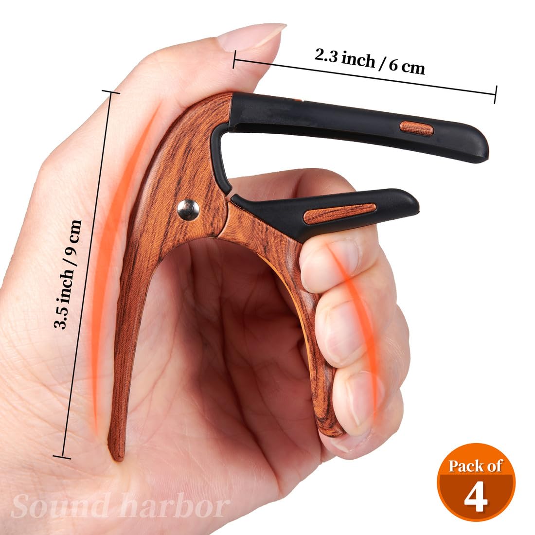 Guitar Capo For Acoustic And Electric 6 String Guitars (4 Pack Roswood Capo)
