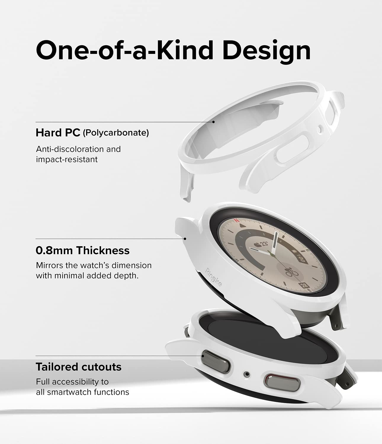 Ringke Slim Anti Yellowing Material 2 Pack] Compatible With Samsung Galaxy Watch 5 Pro 45Mm Case For Minimalist Yet Sturdy, Soli