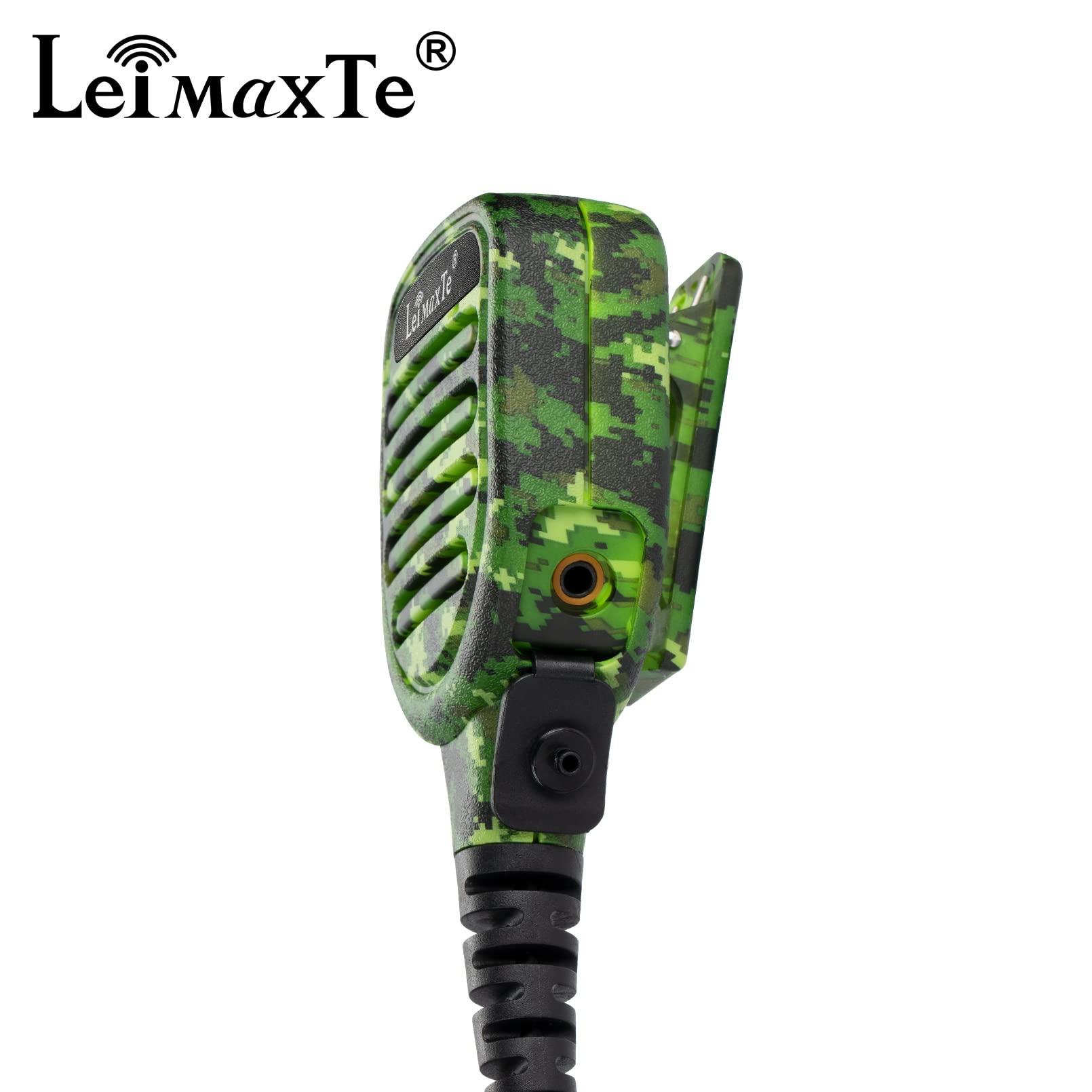 Leimaxte Two Way Radio Speaker Microphone Compatible With Motorola Cp200,Gp300,Cls1110,Cls1410 Waterproof Ip56 Walkie Talkie With Ptt And 3.5Mm Jack Camouflage Green