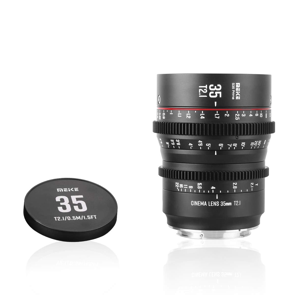 Meke 35Mm T2.1 Super 35 Prime Manual Focus Cinema Lens For Ef Mount Cine Camera Compatible With C200 C300 Ii, Red Komodo, Bmpcc