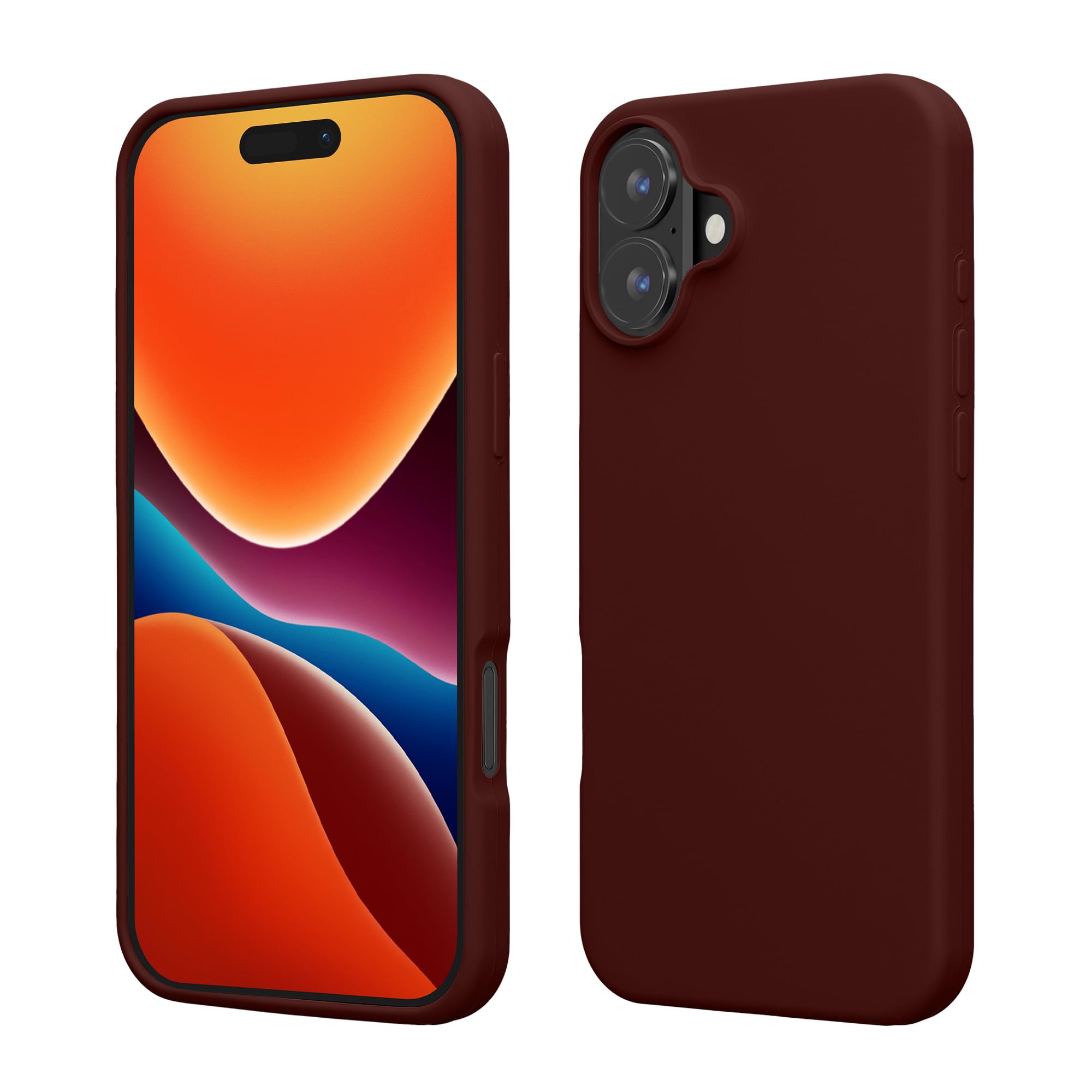 kwmobile Case Compatible with Apple iPhone 16 Case - TPU Silicone Phone Cover with Soft Finish - Tawny Red