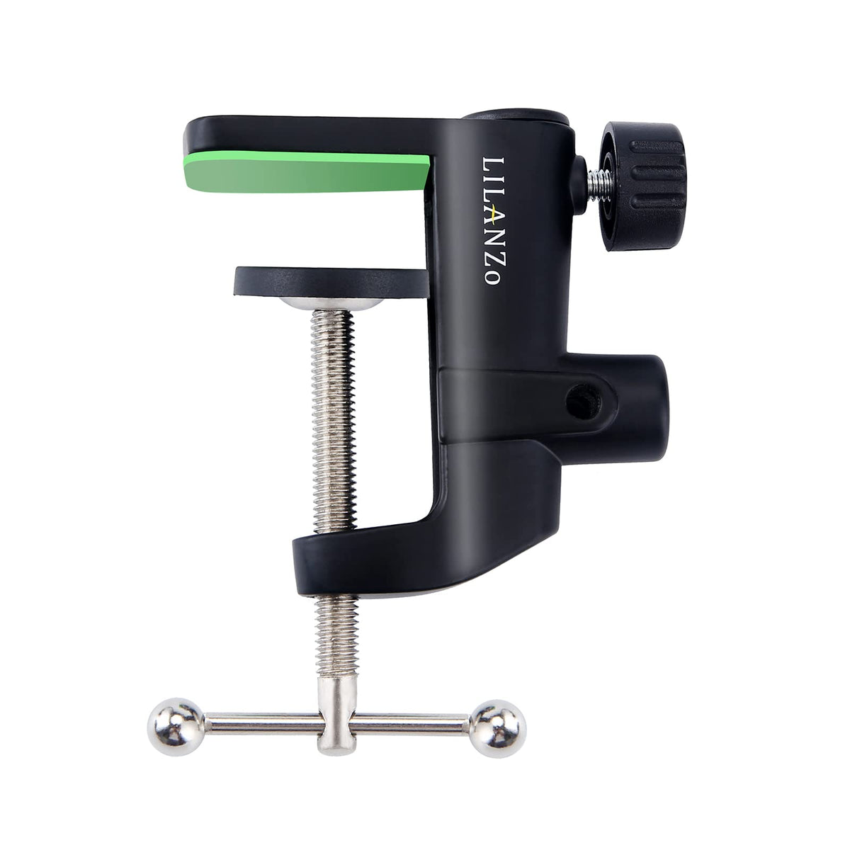 2 In 1 Table Mount Clamp, Lilanzo Heavy Duty Metal Mic Clamp Holder For Microphone Suspension Boom Scissor Arm Stand Holder & Ov