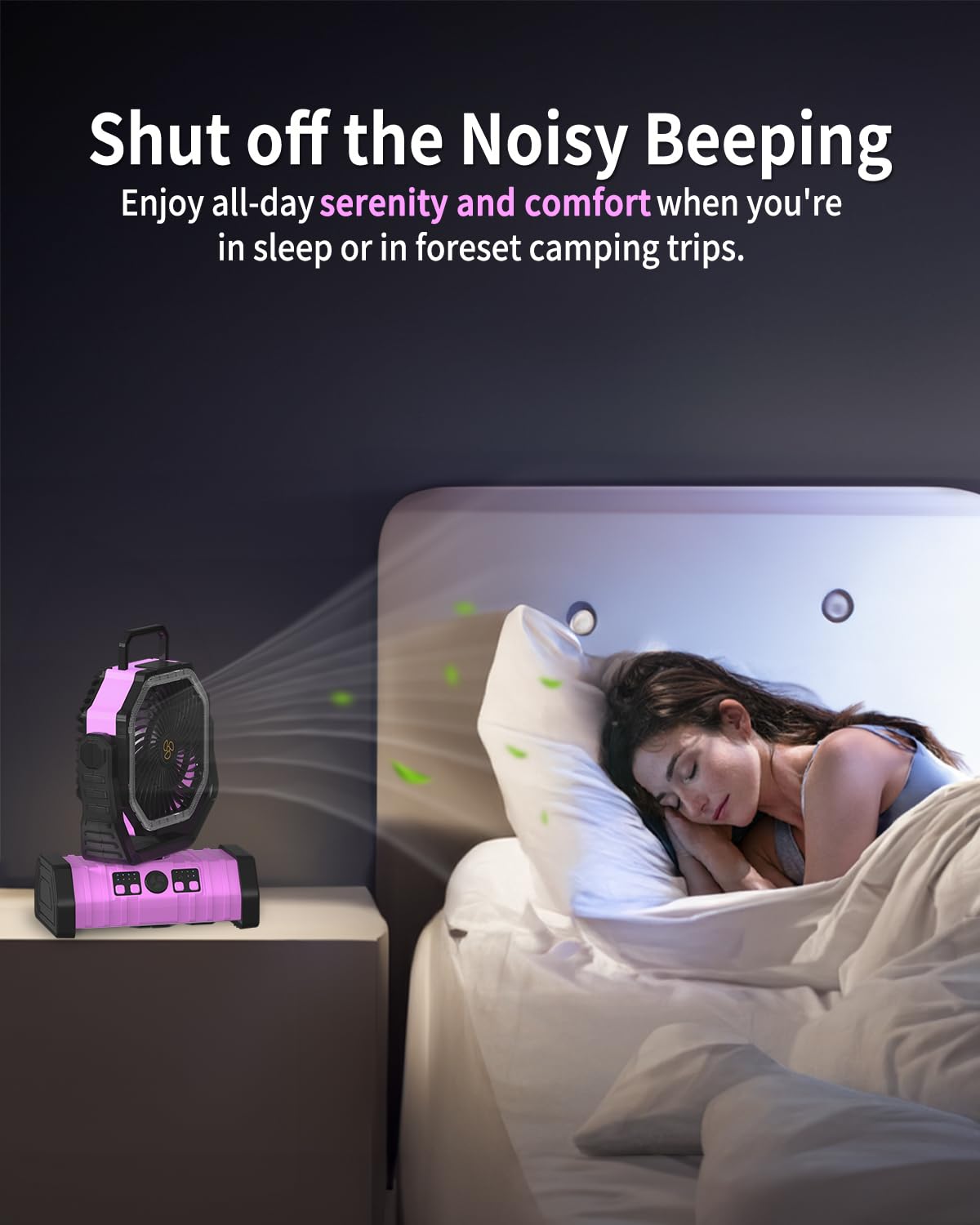 Adust Camping Battery Operated Powered Fan With Led Lantern Light Portable 20000Mah Rechargeable Oscillating Fan With 360 Rotati