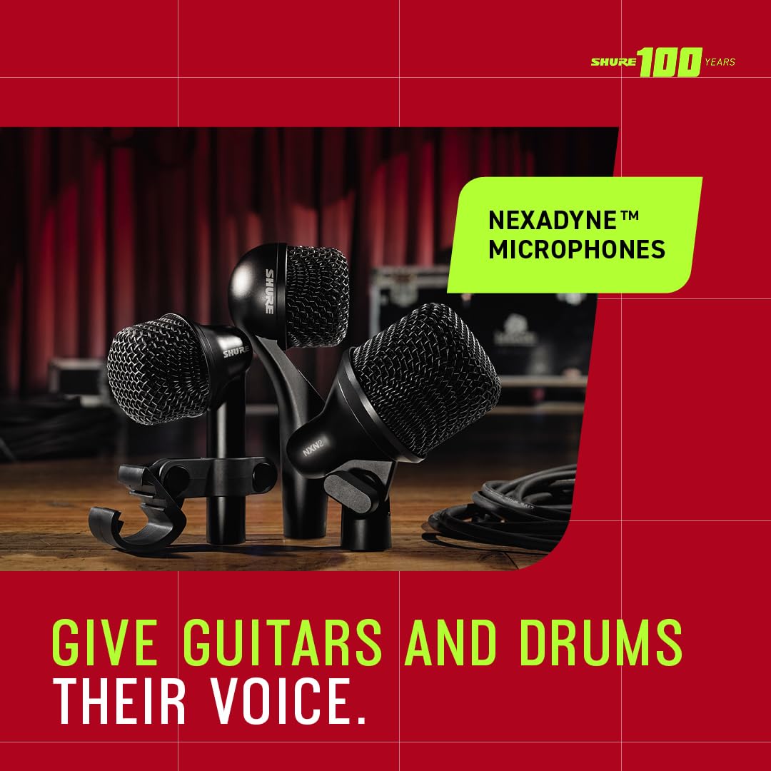 Shure Nexadyne 5 Guitar Amp Microphone With Revonic Technology - Supercardioid Dynamic Mic For Pro Amplification, Enhanced Signa