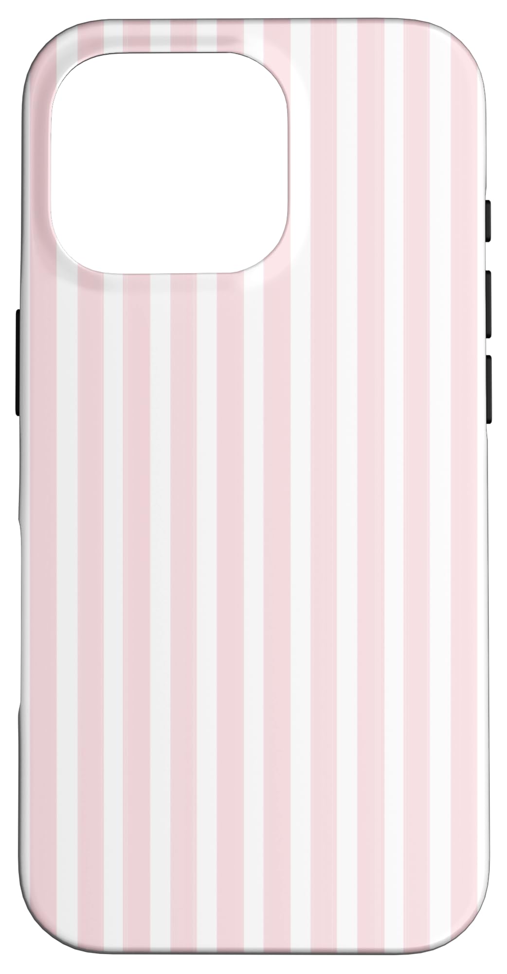 Cute Light Pink White Stripes Pattern Minimalist Case For Iphone 16 Pro