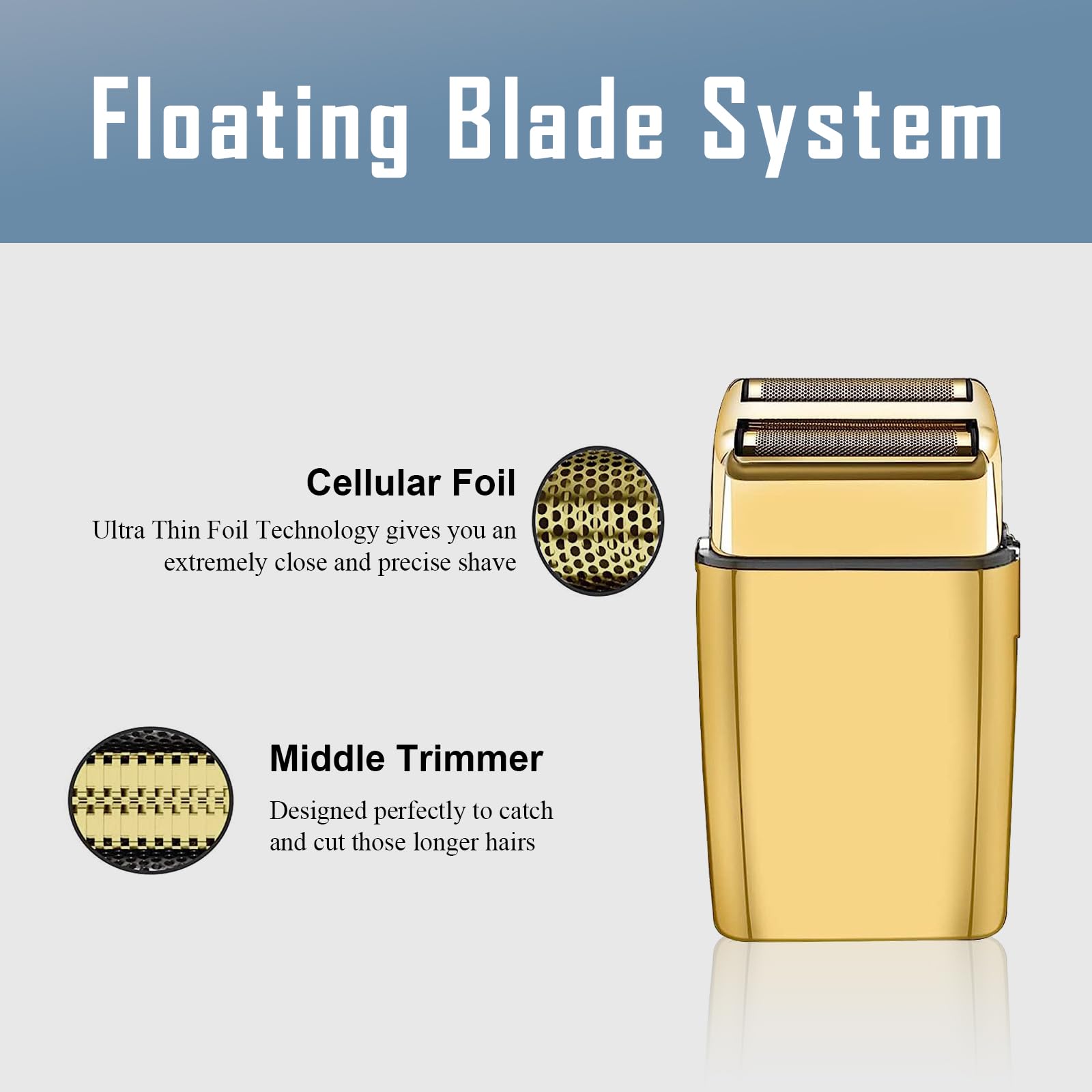 4 Pack Shaver Replacement Foil And Cutters Compatible With Babylisspro Double Fxfs2 Metal Shaver Foil Replacement (Golden 4Pcs)