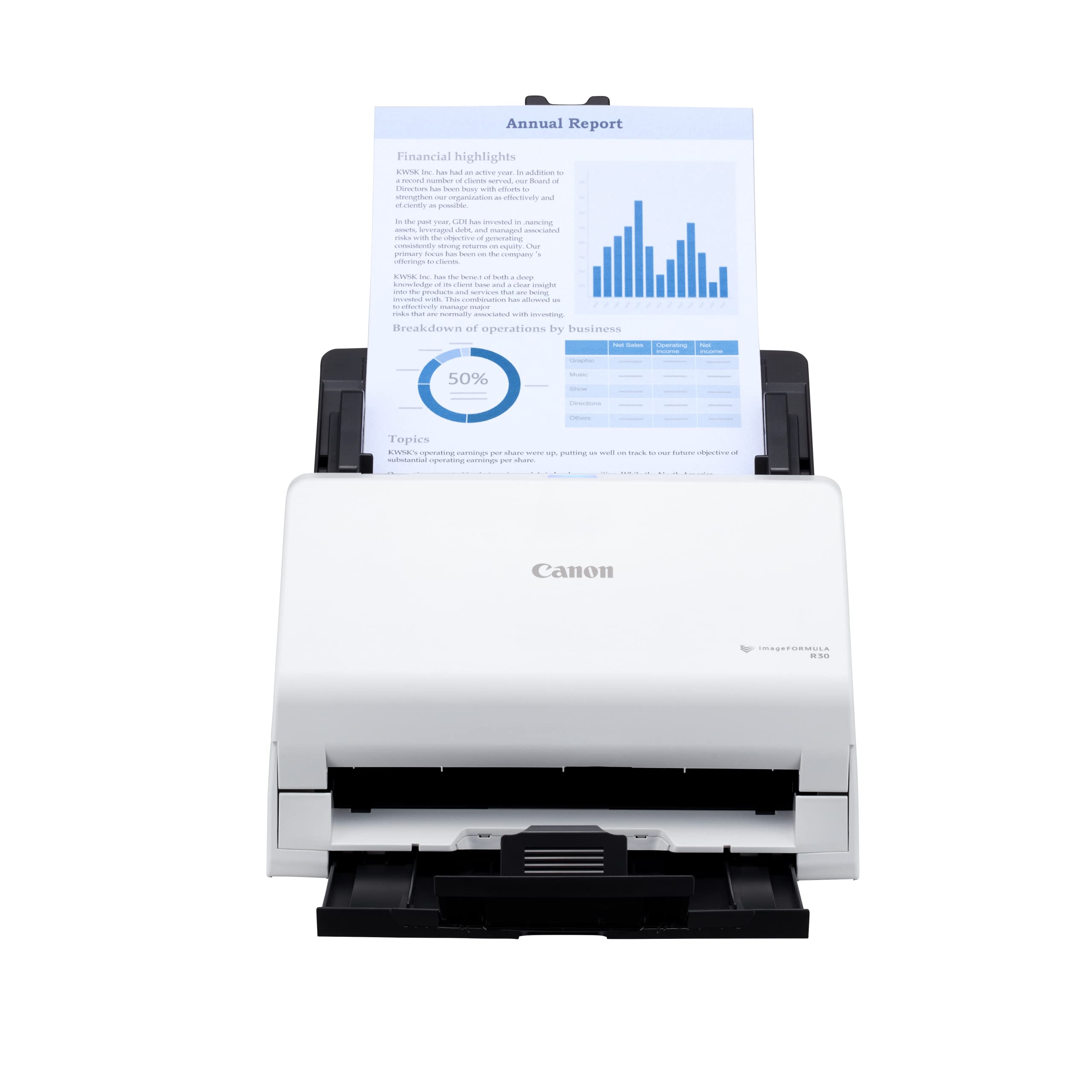 Canon imageFORMULA R30 - Office Document Scanner, Auto Document Feeder, Duplex Scanning, Plug-and-Scan Capability, No Software I