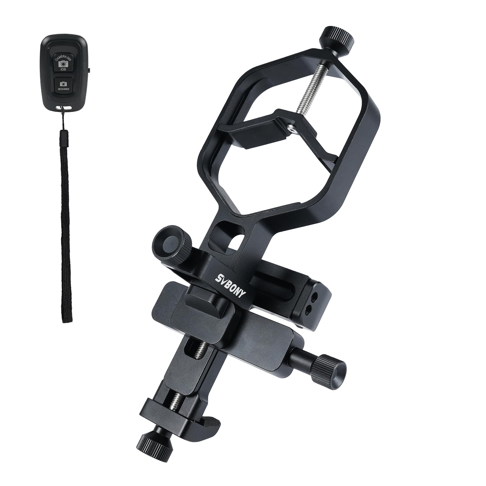 SVBONY SV214 Pro 3-Axis Universal Smartphone Adapter, Support 44 to 64mm Eyepiece Diameter, Digiscoping Adapter with Remote Cont