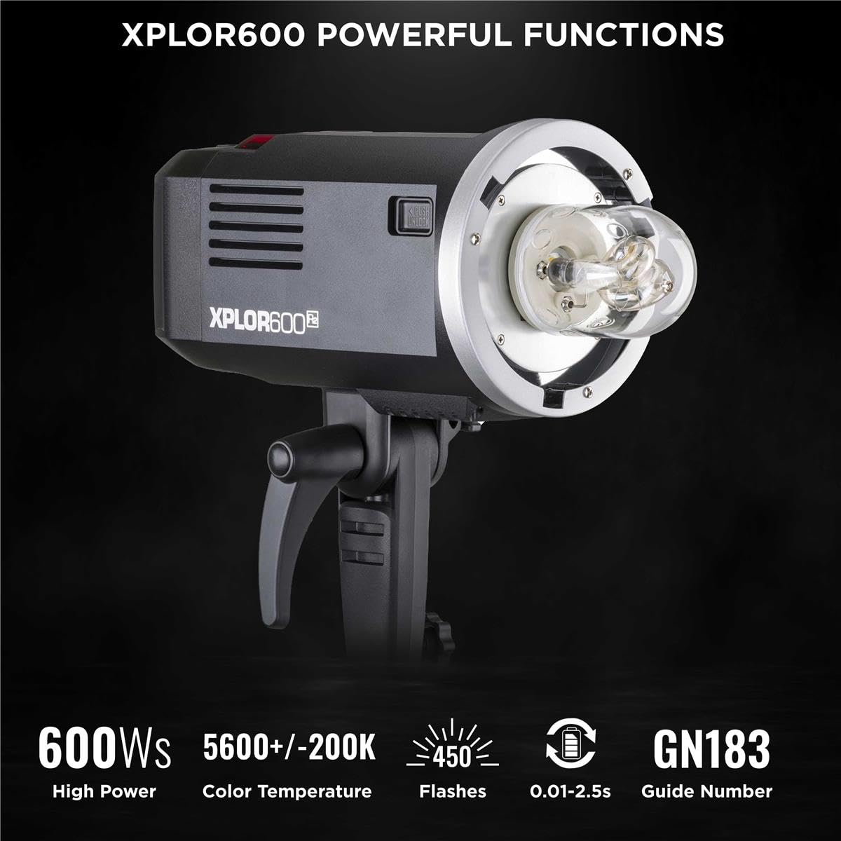 Flashpoint Xplor 600 Hss R2 Battery Powered Studio Flash Strobe Light Photography Kit W/Built-In R2 2.4Ghz, Bowens Mount, 600Ws,