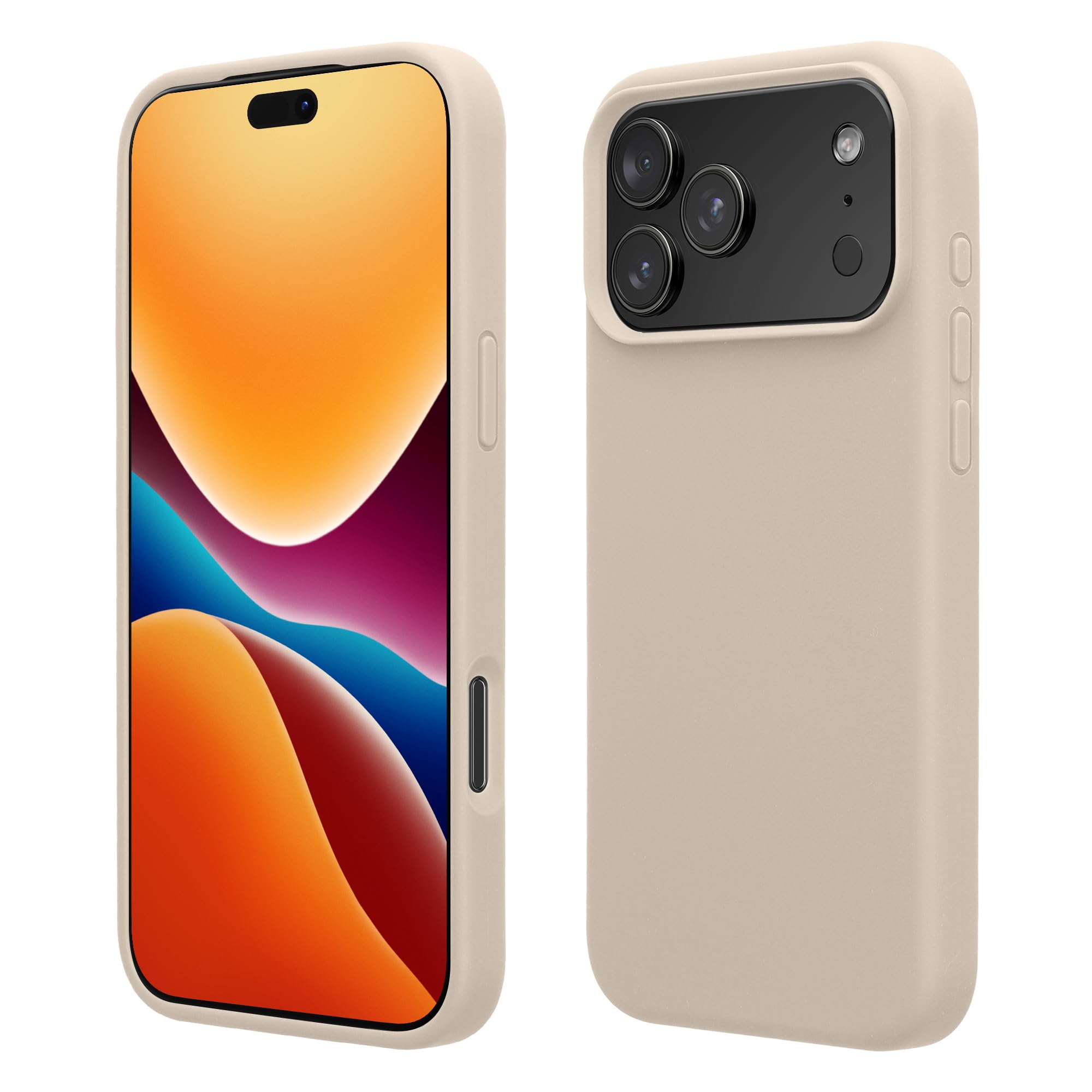 kwmobile Case Compatible with Apple iPhone 17 Pro Case - TPU Silicone Phone Cover with Soft Finish - Cream