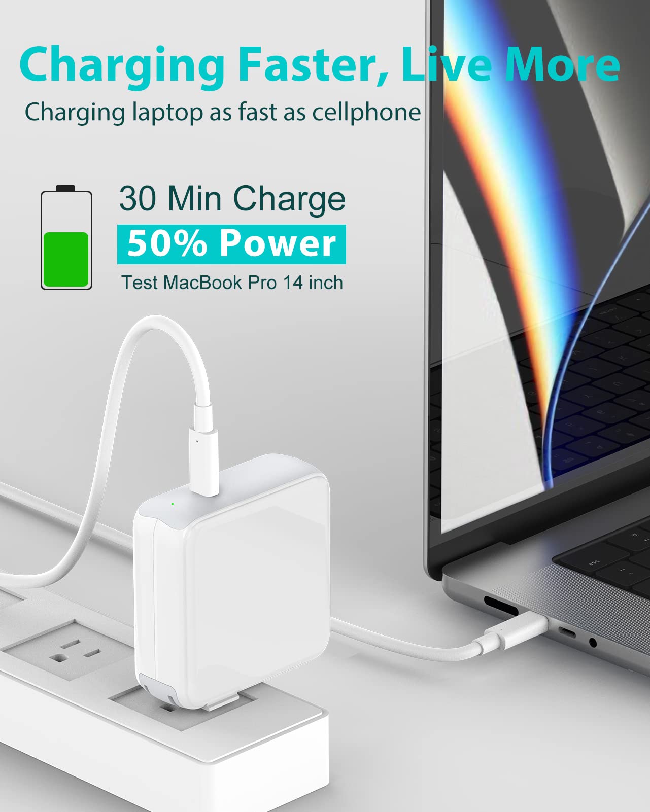 Charger For Macbook Pro 10Ft, 96W Usb C Charger Power Adapter For Macbook Pro 16, 15, 14, 13 Inch 2024, 2023, 2022 2021, 2020, M1 M2 M3 Macbook Air, Led, 100W Usb C Cable Charging As Fast As Magsafe 3
