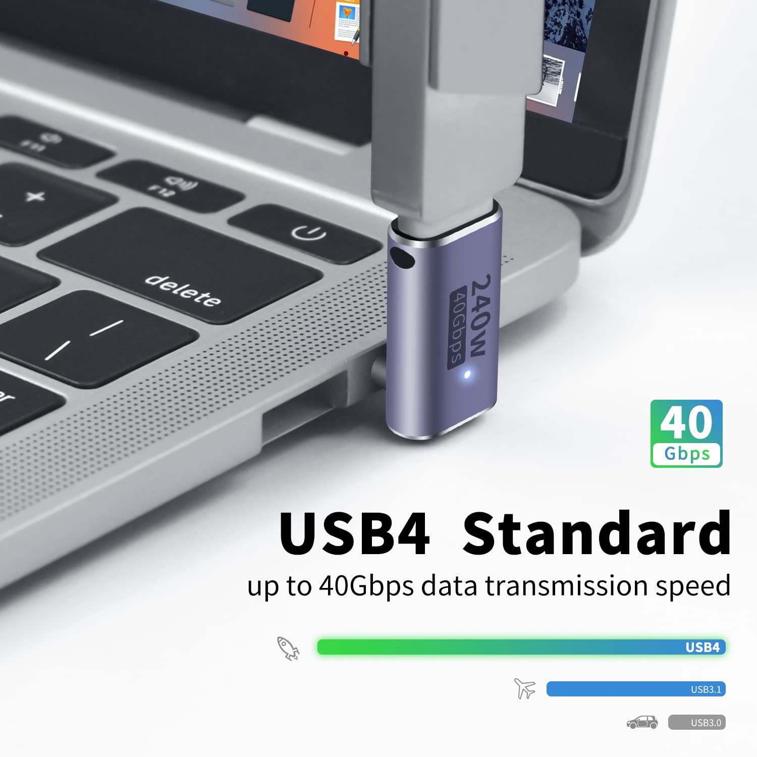 Poyiccot 240W Usb C 90 Degree Adapter, Up Down Angle 90 Degree Usb C Male To Female Extension Adapter 40Gbps With 8K@60Hz Video Compatible For Ipad, Notebook, Galaxy S23,Thunderbolt 4/3