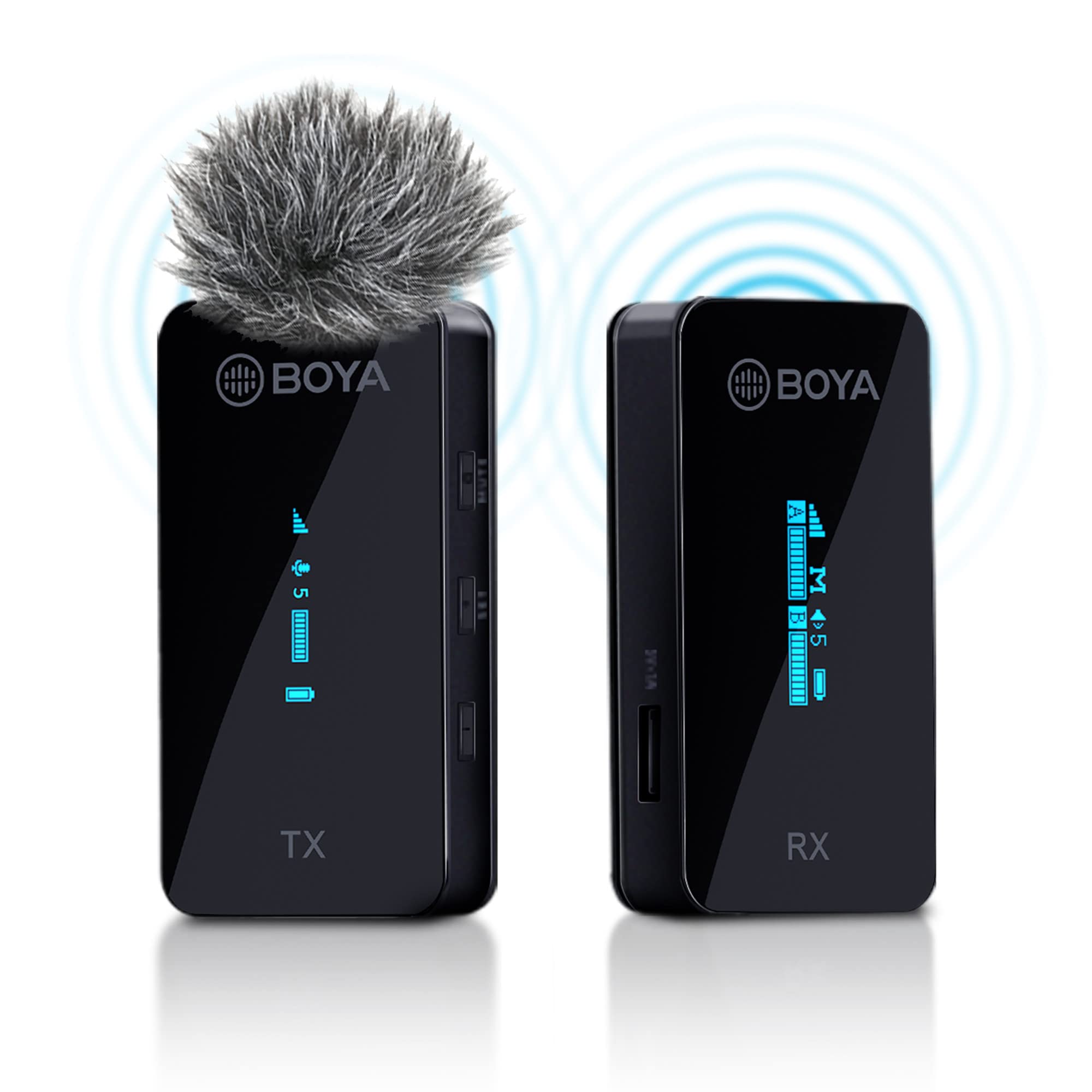 BOYA BY-XM6 2.4GHz Adaptive Frequency Hopping Wireless Lavalier Microphone Kit, 328ft Barrier-Free Transmission, 7 Hours Battery