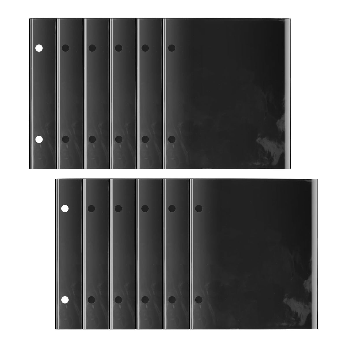 12 Pieces Black Flip Folio Marching Band Music Files Holder Flip Folder Pages Sheet 7.3 X 6.3 Inches Pvc Waterproof Window Pages
