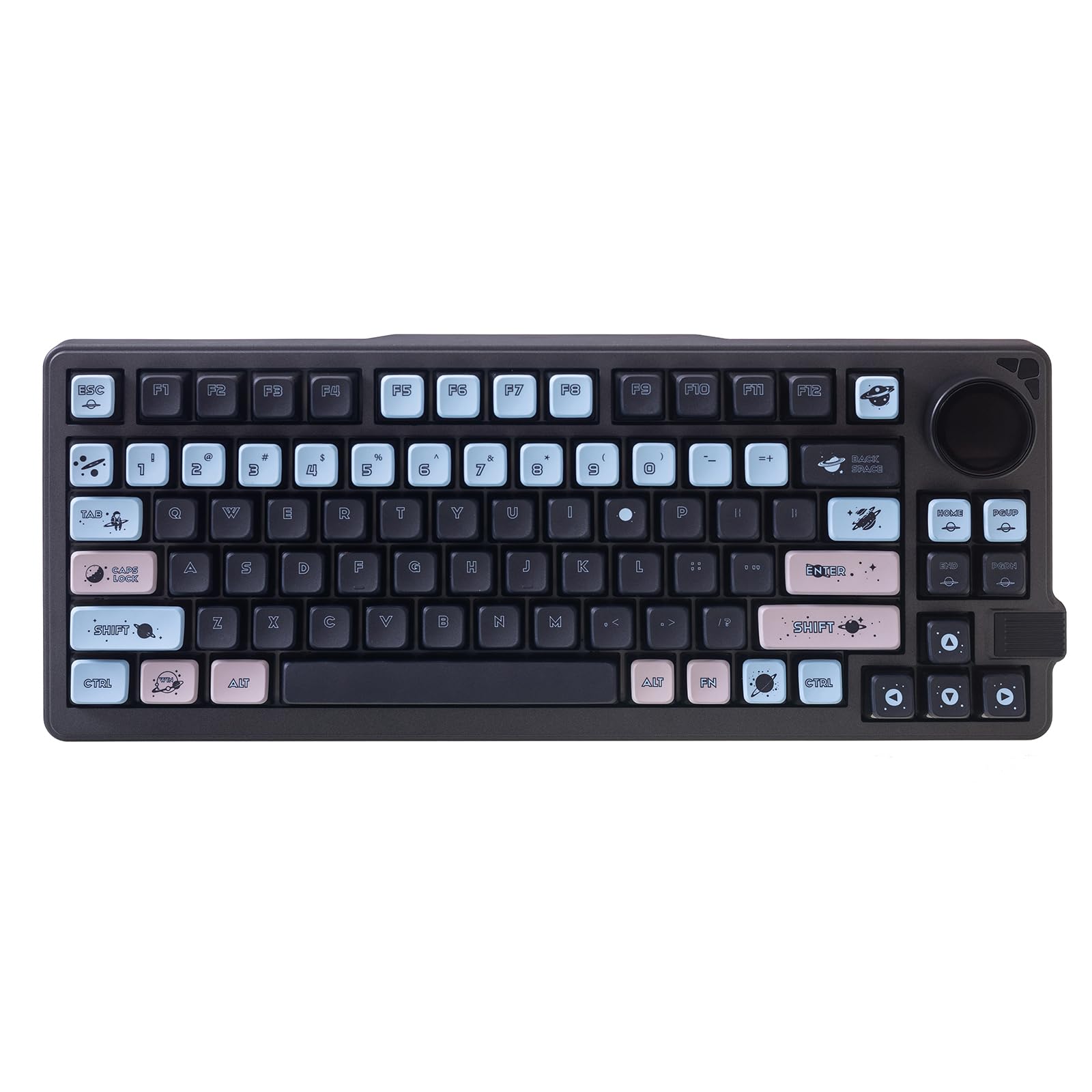 Gk Gamakay Lk75 75% Mechanical Keyboard With 2 In 1 Tft Smart Display&Knob, Bluetooth 5.0/2.4Ghz/Usb C Wired Mda Profile Keycaps