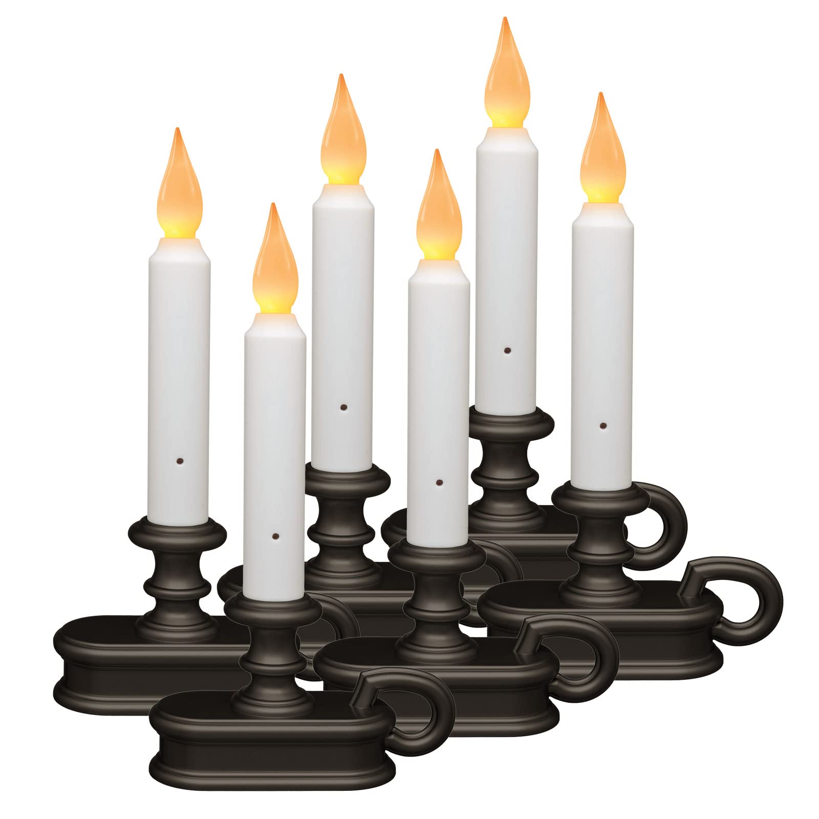 Xodus Innovations Fpc1215A 6 Battery Operated Dusk To Dawn Light Sensor Window Candle With Flicker Or Steady On Flame Setting, P