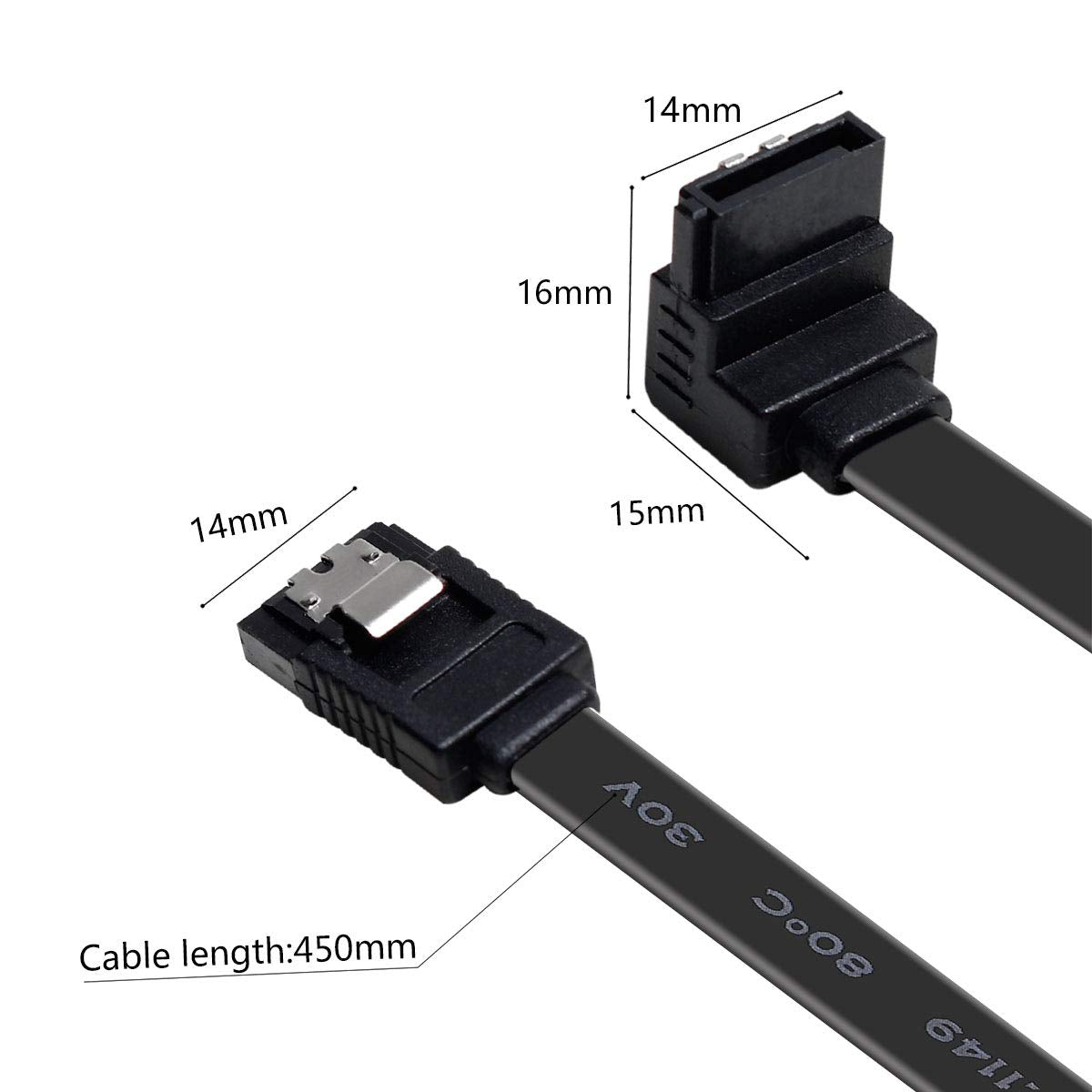 Benfei Sata Cable Iii, 6 Pack Sata Cable Iii 6Gbps 90 Degree Right Angle With Locking Latch 18 Inch For Sata Hdd, Ssd, Cd Driver