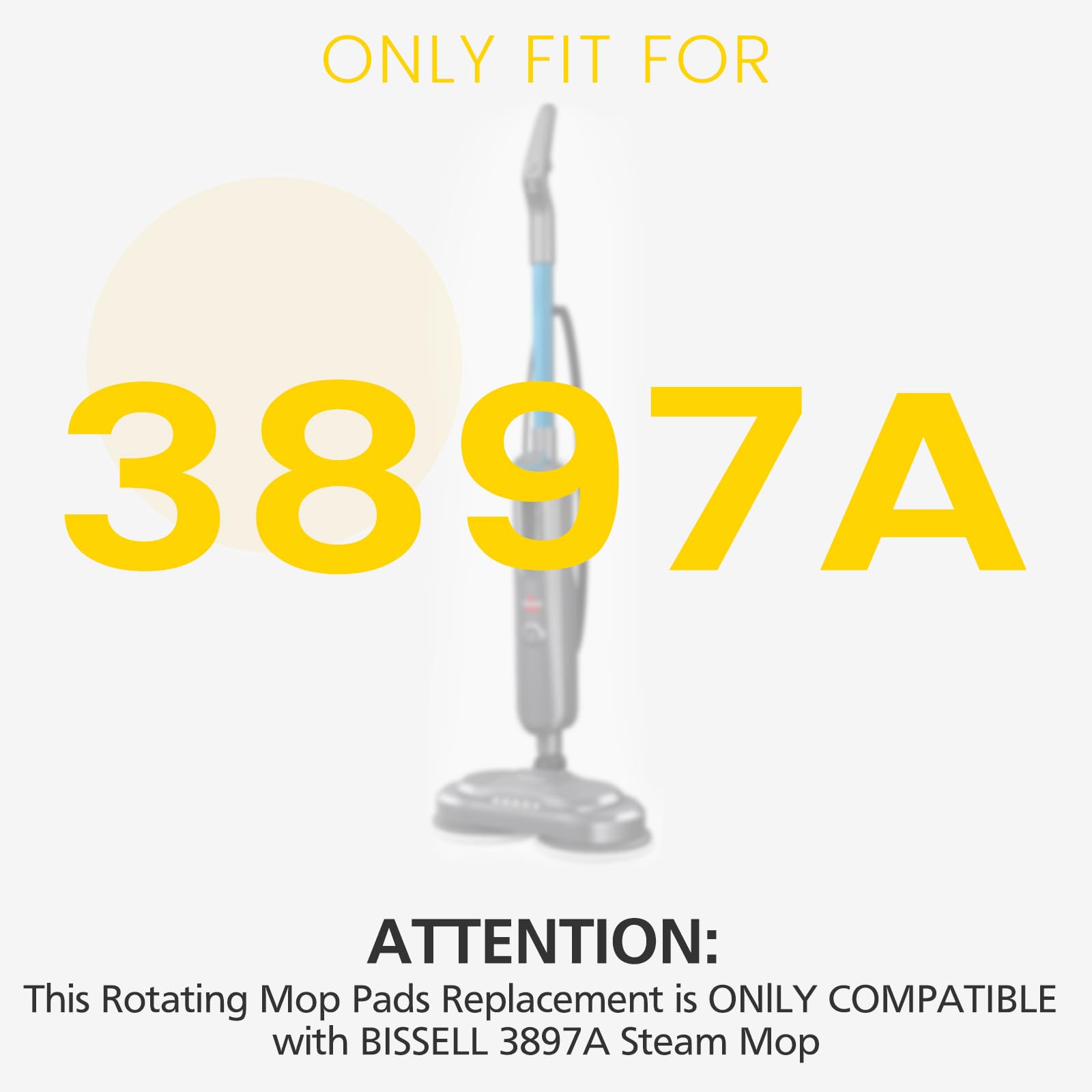 6 Pack 3897A Rotating Steam Mop Pads Replacement For Bissell Spinwave Smartsteam Scrubbing Steam Mop 3897A Only?Not For Other Mo