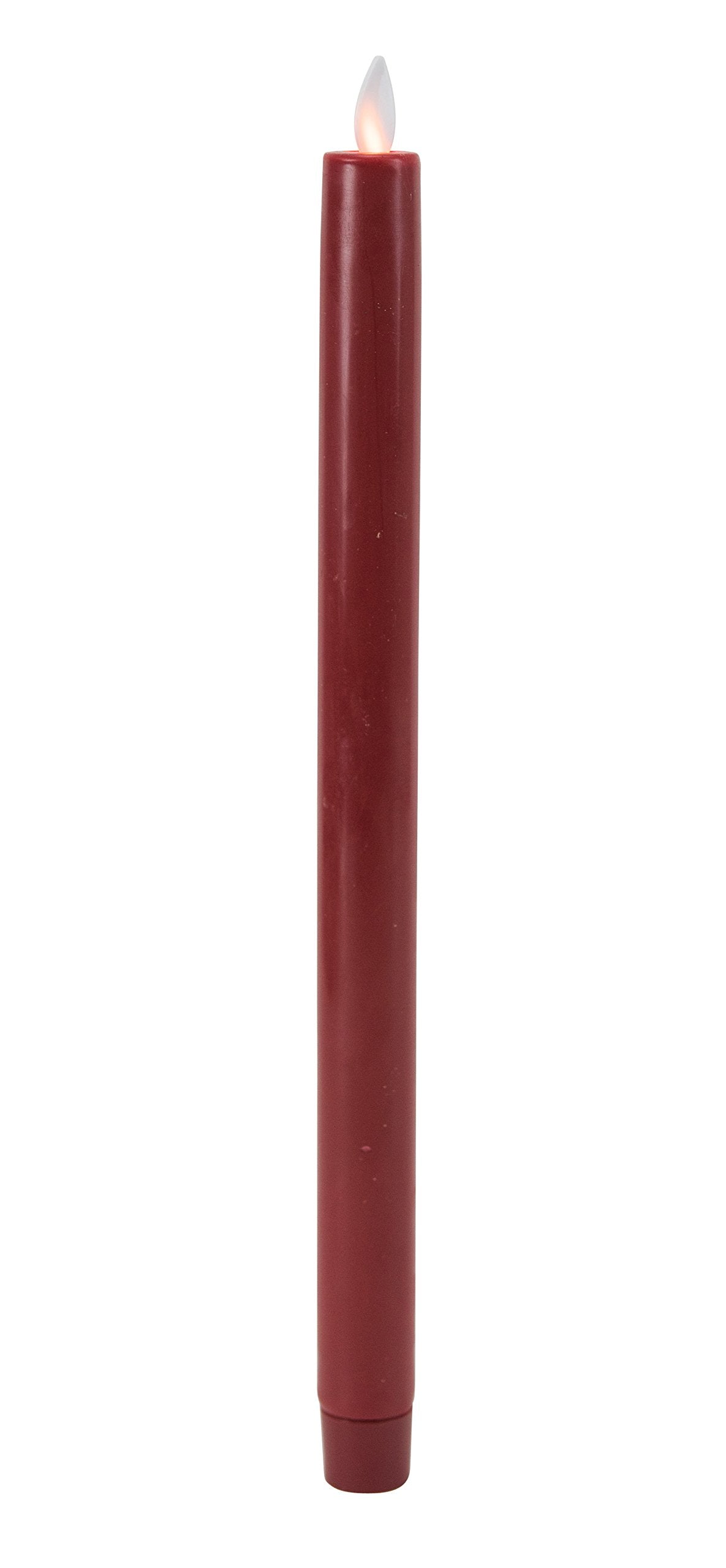 Mystique Flameless Candle, Red 12 Taper, Real Wax Candle With Realistic Flickering Wick, Battery Operated, By Boston Warehouse