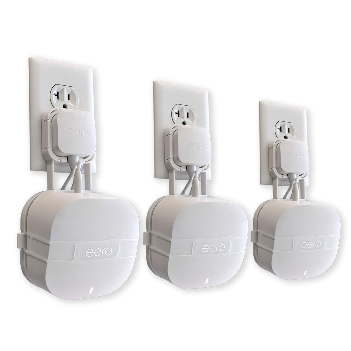 The Eero Genie For Eero 6, 6+, And Mesh Wi Fi: Wall Mount Outlet Holder Stand | Lowest Profile | Open Access | Multiple Install