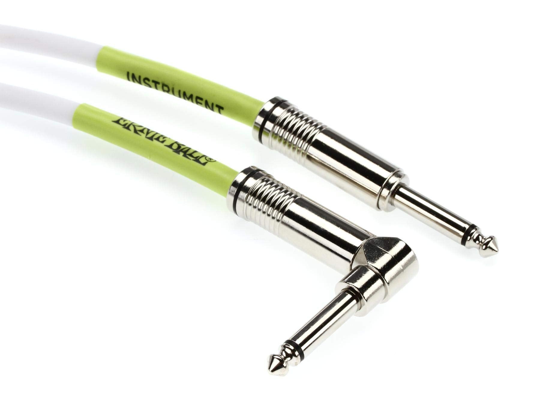 Ernie Ball Instrument Cable, Straight/Angle, 20Ft, White (P06047)