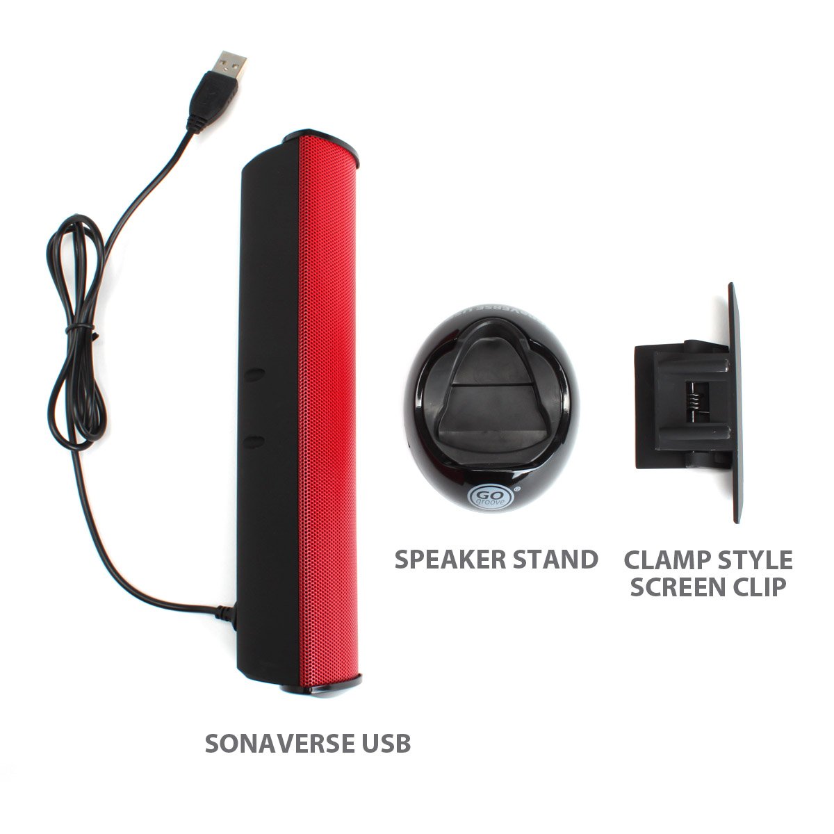 Gogroove Sonaverse Usb Speakers For Laptop Computer - Usb Powered Mini Sound Bar With Clip-On Portable External Speaker Design F