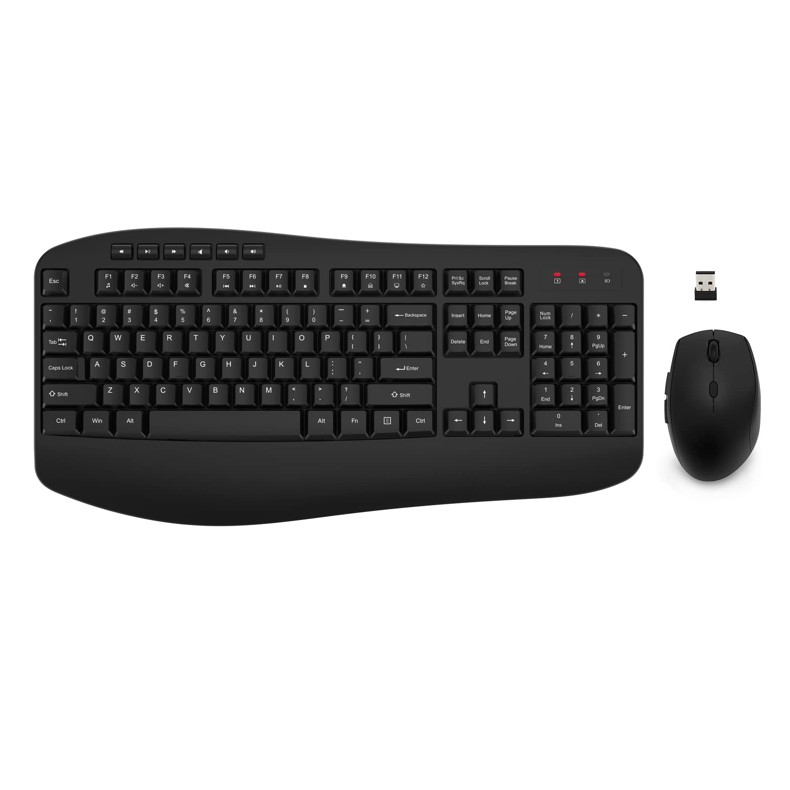 Wireless Keyboard Mouse Combo, Edjo 2.4G Full Sized Large Wireless Keyboard With Comfortable Palm Rest And Optical Wireless Mous