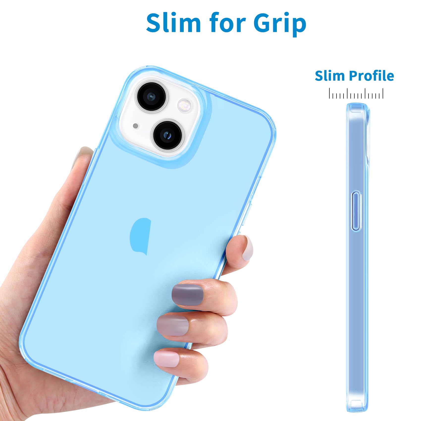 Jjgoo Compatible With Iphone 13 Case, Clear Blue Soft Shockproof Protective Slim Thin Phone Bumper Cover For Iphone 13 6.1 Inch