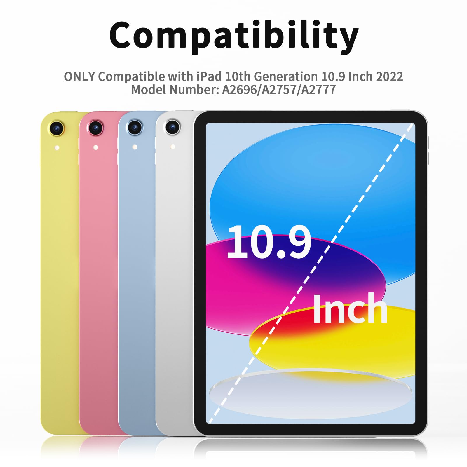 Kenke Keyboard Case For Ipad 10Th Generation 10.9 Inch 2022, Stand Folio Smart Cover With Magnetically Detachable Wireless Keybo