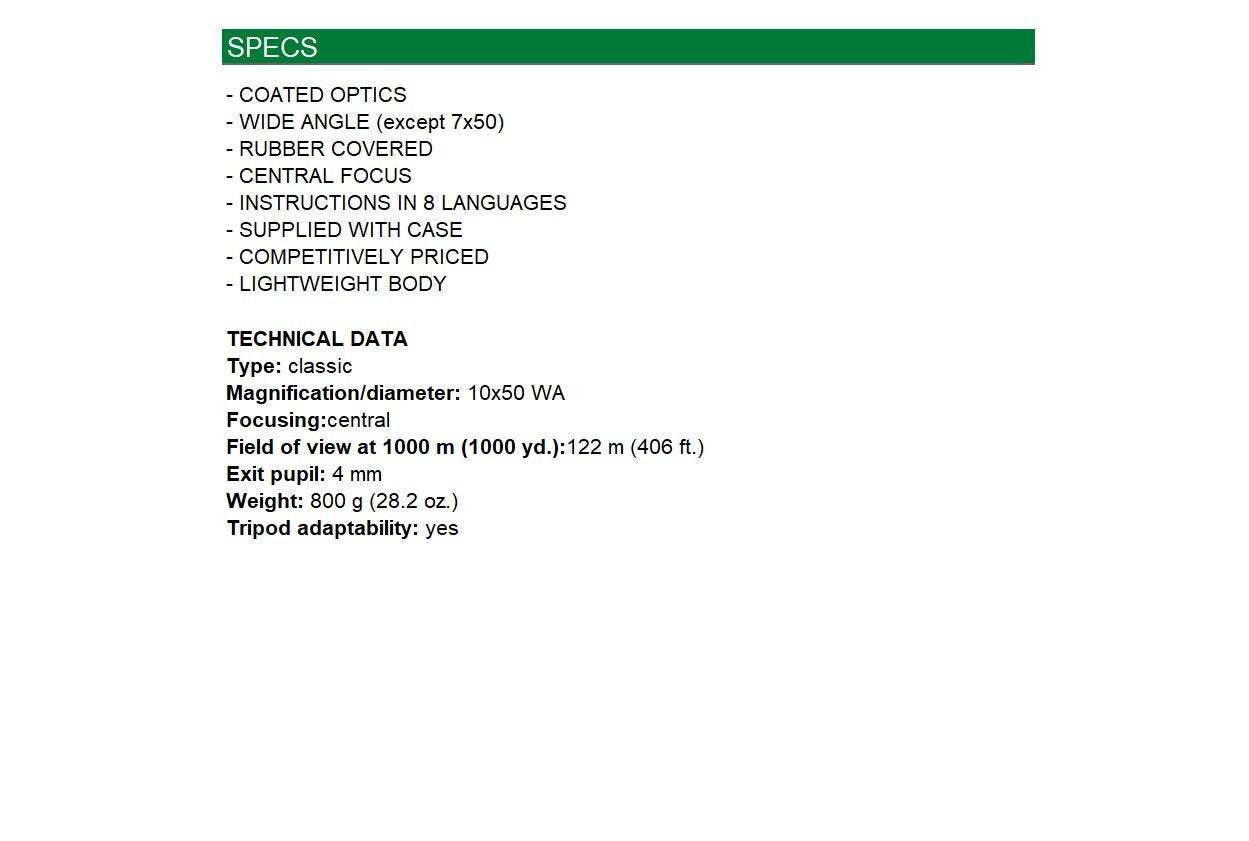 Konus Konusvue 10X50 Wa Binocular