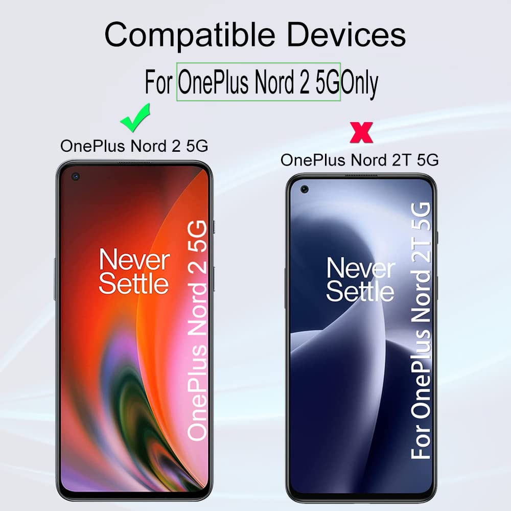 Ibywind Screen Protector For Oneplus Nord 2 5G,With 2Pcs Tempered Glass,1Pc Camera Lens Protector,1Pc Backing Carbon Fiber Film