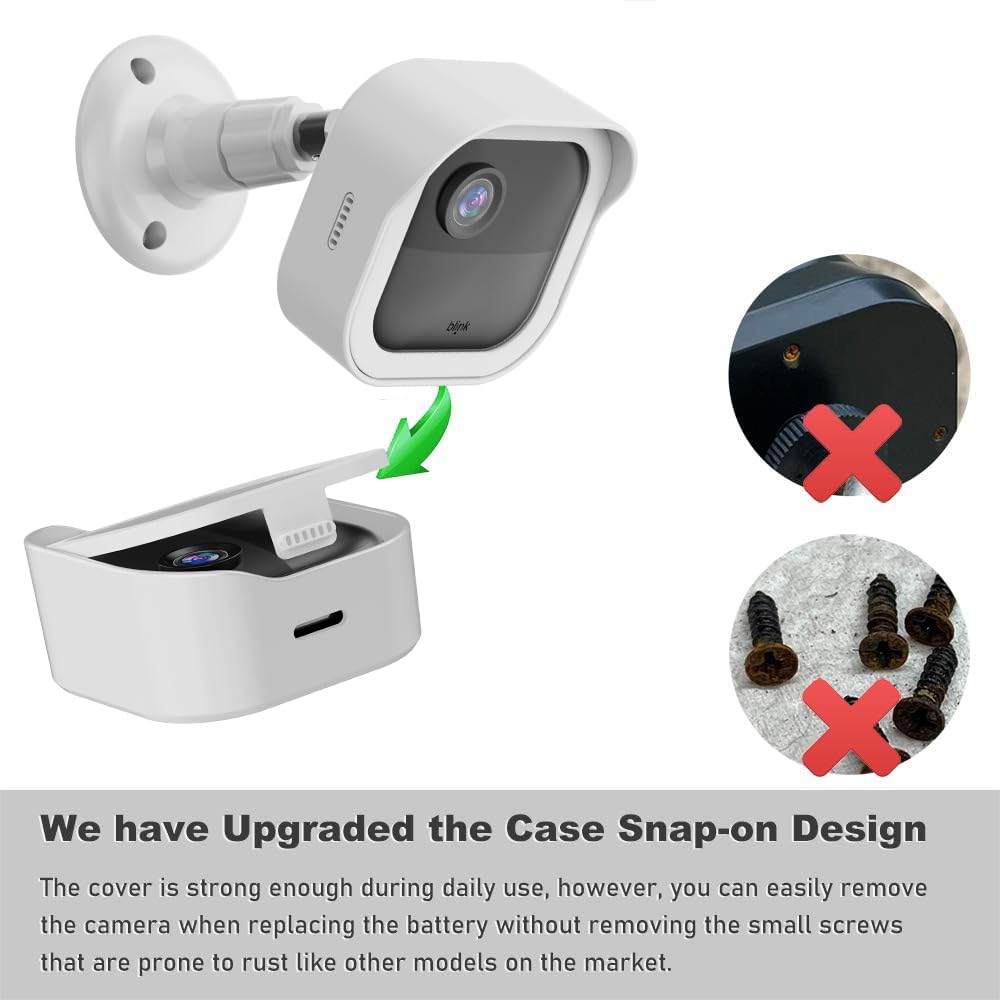 All New Blink Outdoor Camera Wall Mount, 360� Adjustable Mount And Weather Proof Protective Housing With Blink Sync Module Outlet Mount For Blink Outdoor (4Th & 3Rd Gen) Camera System (White, 5 Pack)