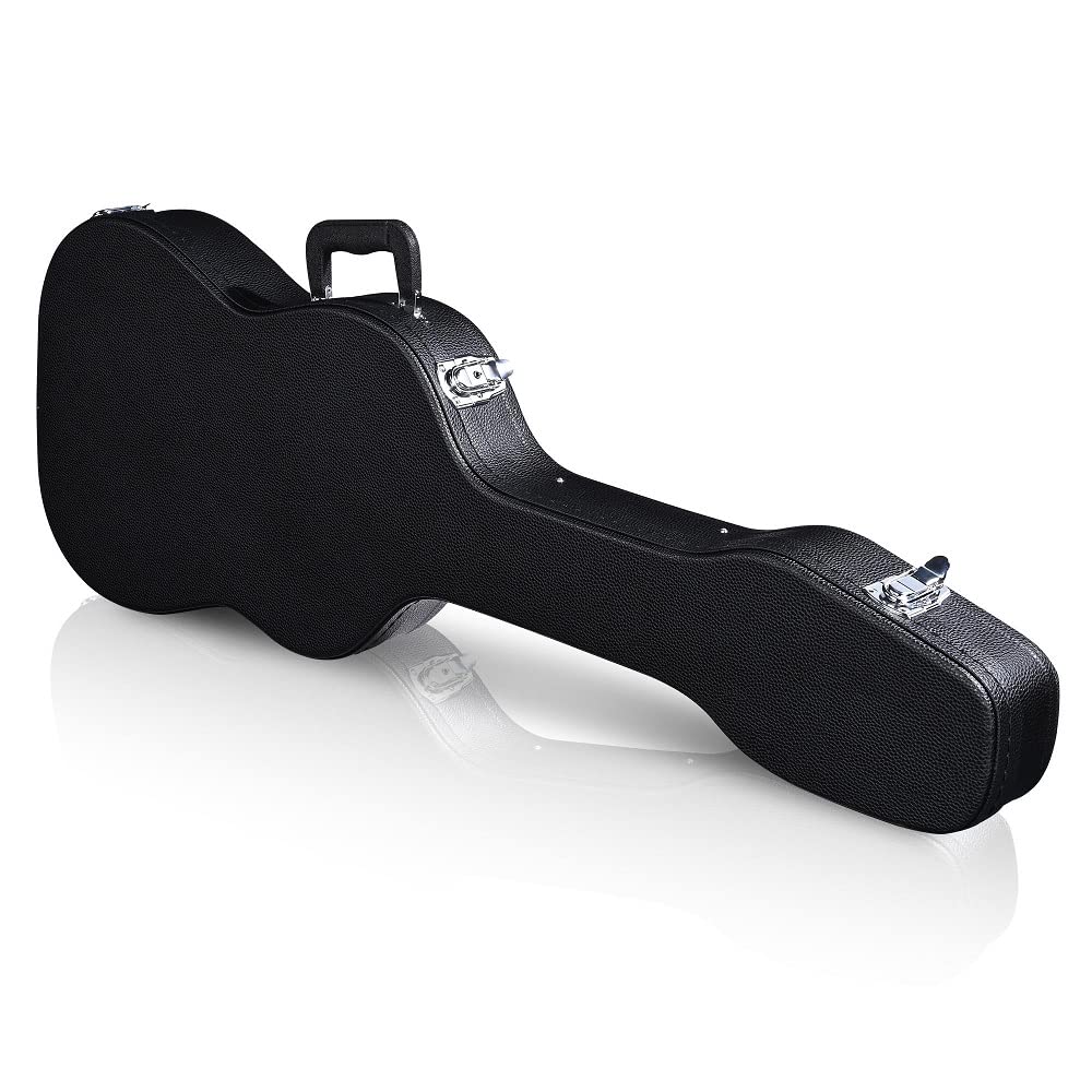 Zehuoge Electric St Guitar Hard Case Electric Guitar Wooden Hard Shell For Stratocaster & Telecaster Style Lockable Black