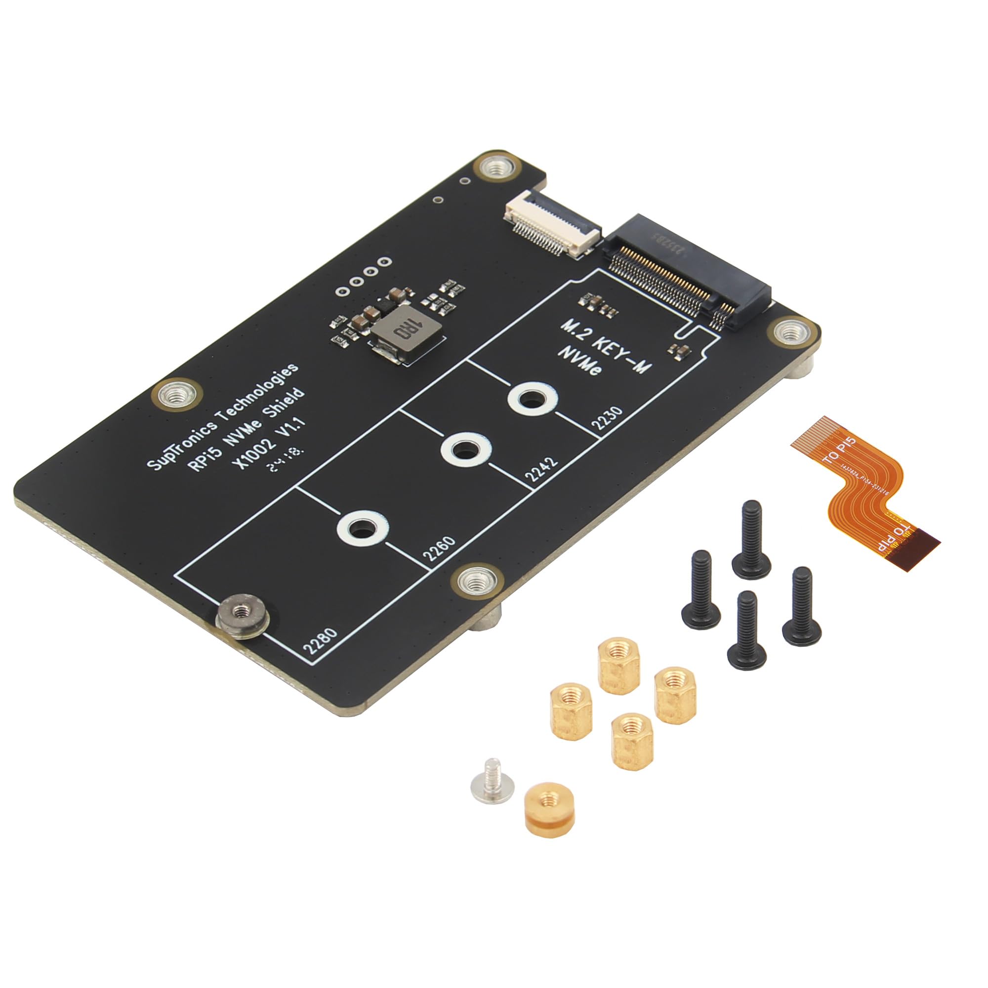 Geekworm X1002 PCIe to M.2 HAT NVMe SSD PIP PCIe Peripheral Bottom Board for Raspberry Pi 5