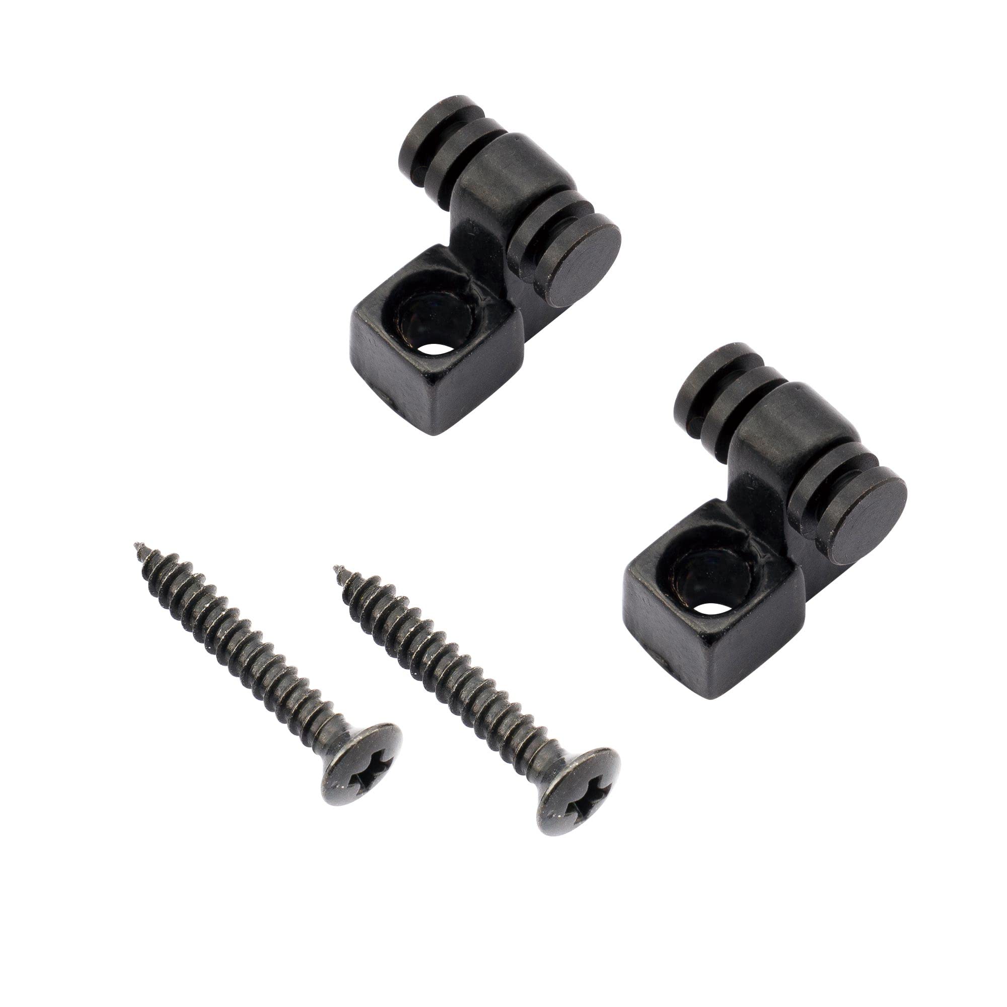 Musiclily Pro Metal Roller String Guides Trees Retainers For Strat Stratocaster Tele Telecaster Electric Guitar, Black (Set Of 2