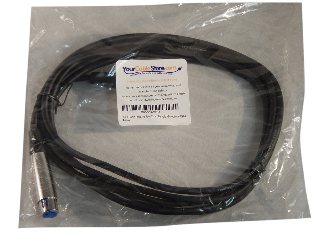 Your Cable Store 10 Foot Xlr 3 Pin Male/Female Microphone Cable