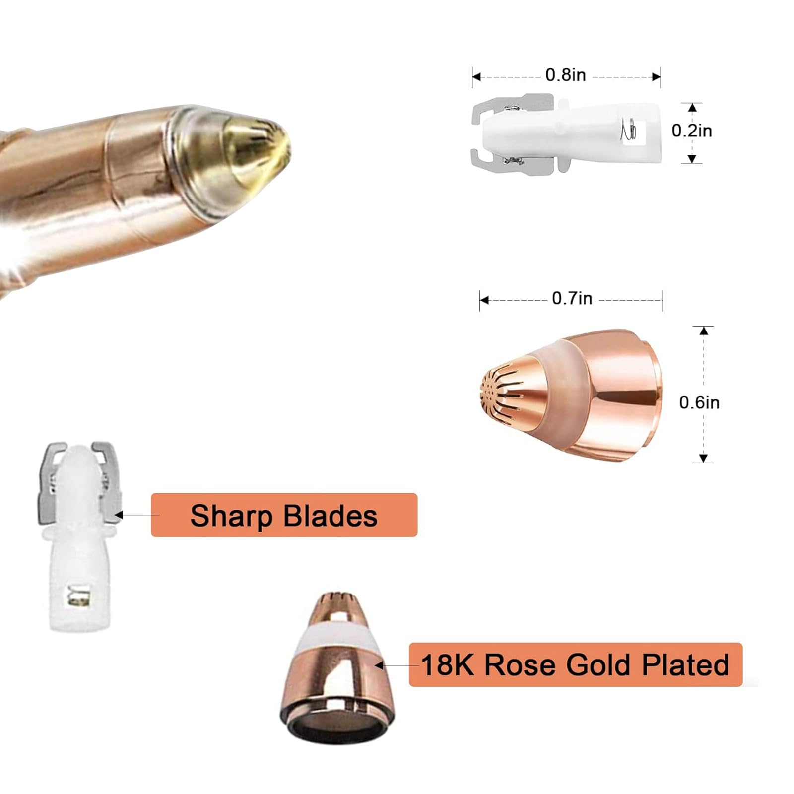 Facial Hair Removal Tool For Women Smooth Finishing, Eyebrow Hair Remover Replacement Heads, Touch Flawless Facial With Cleaning