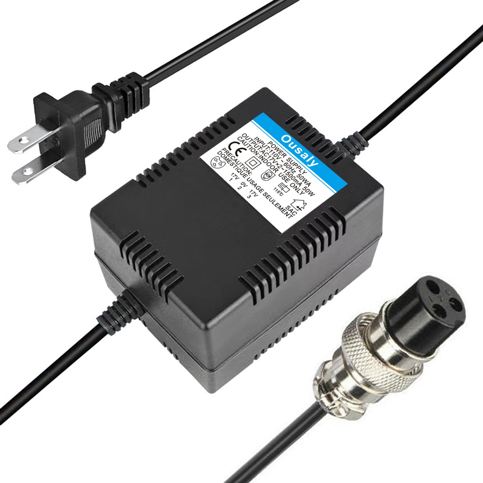 AC17VX2 1500mA for Mixing Console Mixer Power Supply AC Adapter 3-Pin Connector Plug for Yamaha F4/F7/6FX/MG82X/MG10U/MG10xuf/PA