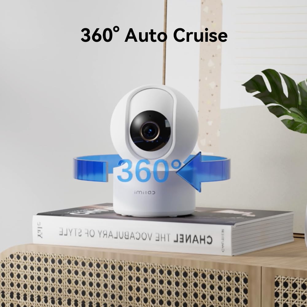 Imilab C22 3K Security Indoor Camera   360 View Home Camera With Color Night Vision For Baby/Pet Monitor, Plug In 2.4Ghz Wifi 6