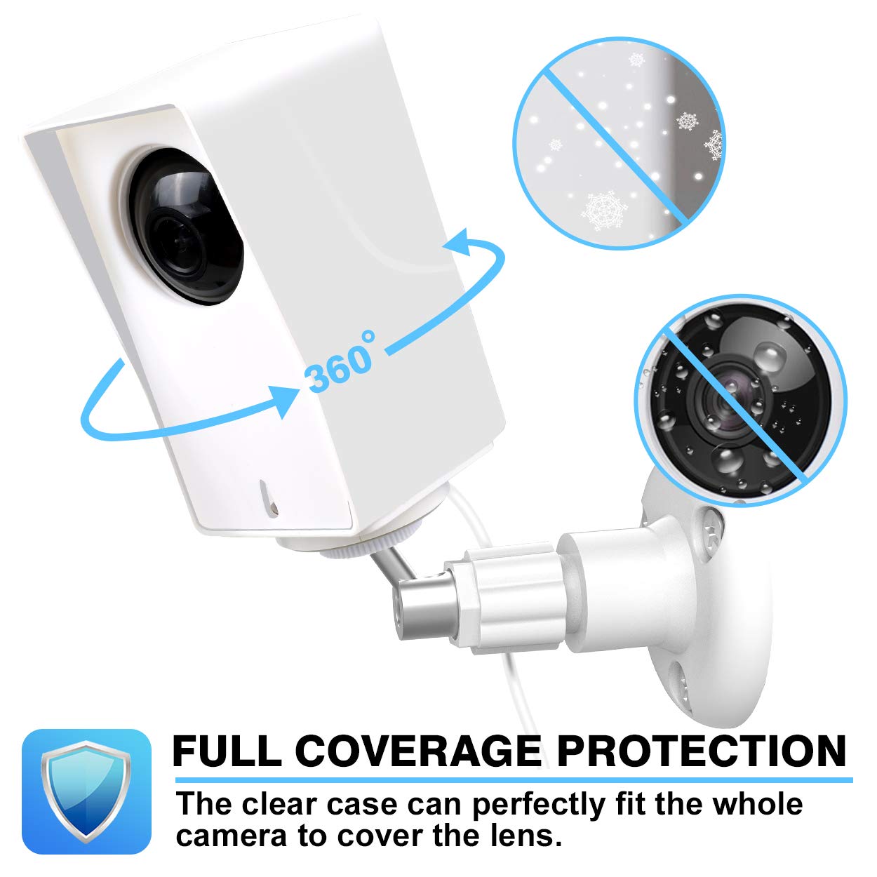 Eastking For Wyze Cam Pan Wall Mount Bracket With Silicone Case,Weather Proof 360 Degree Adjustable For Outdoor And Indoor Anti