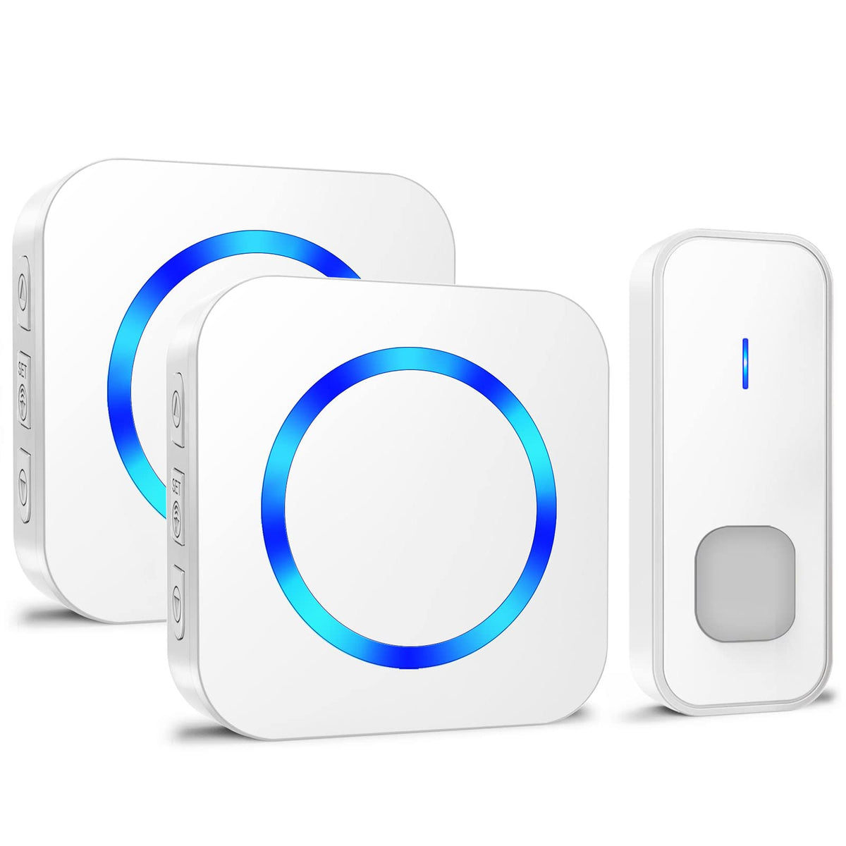 Doorbell, Wireless Doorbell Battery Operated Push Button 2 Plug In Receivers Waterproof Door Bell With 1300Ft Range 55 Ringtones