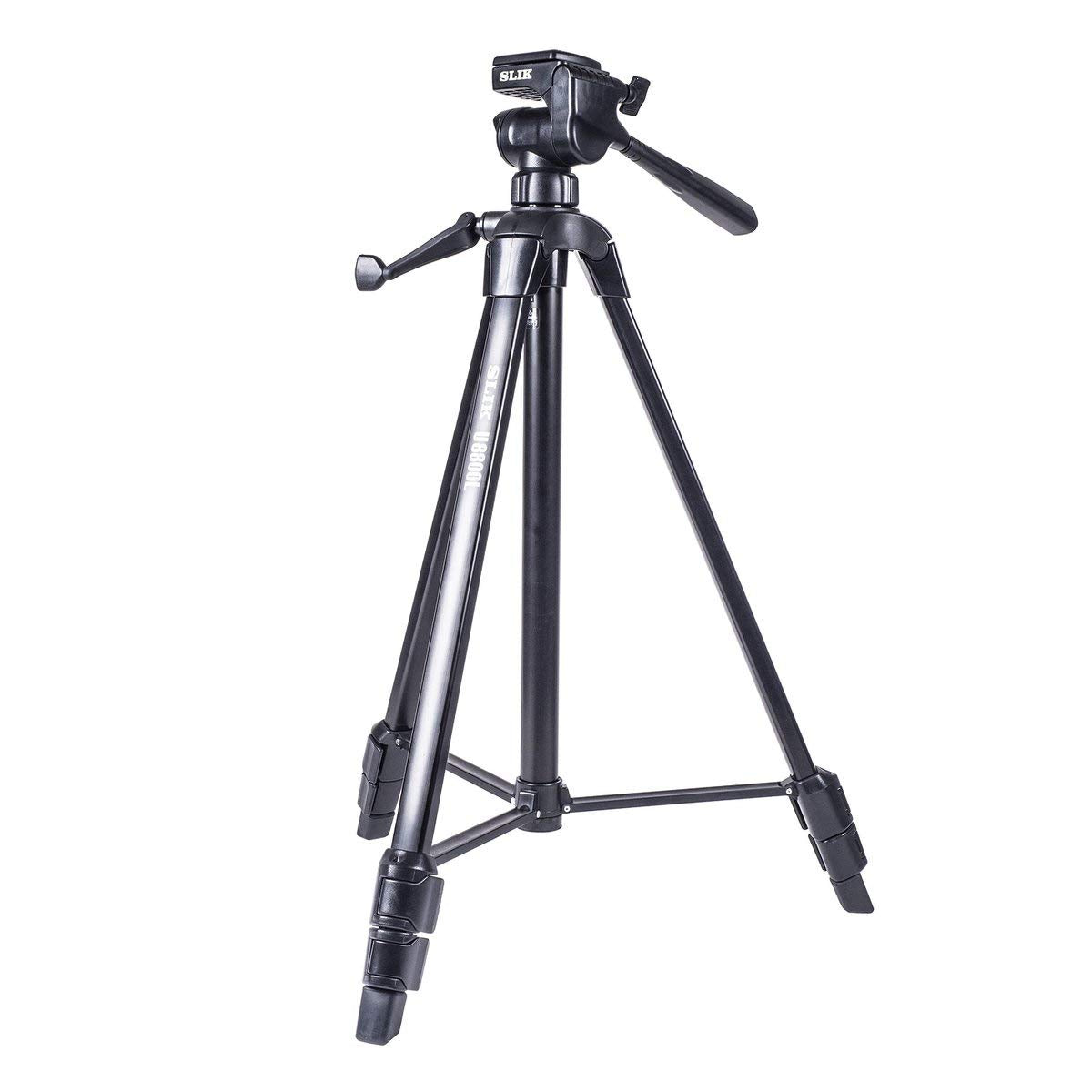 Slik U8800L Compact Lightweight Folding Aluminum Travel Portable Dslr/Slr Video/Camera Tripod With 3 Way Pan Head For Canon Nikon Sony Cameras With Carry Case   Black (612 051)