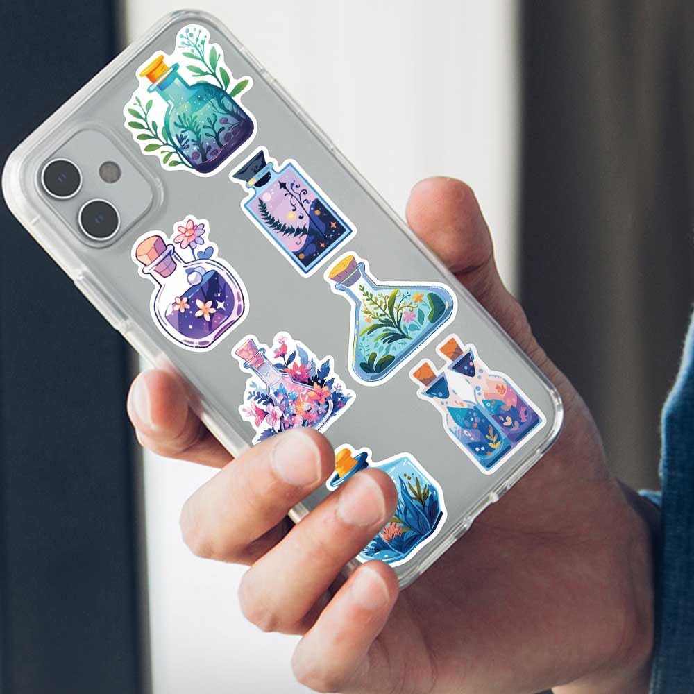 Yoksas Fantasy Magic Potion Bottle Plants Stickers   50Pcs Waterproof Vinyl Aesthetic Stickers For Water Bottle,Laptop,Scrapbook