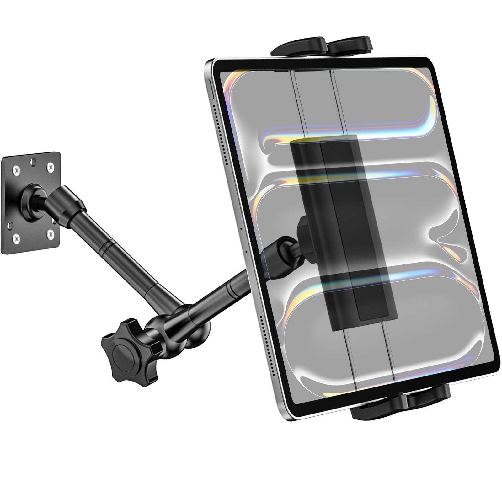 Dosvsi Tablet Wall Holder, Metal Magic Arm Tablet Wall Mount, Drill Base Phone Wall Stand For Kitchen/Office/Kiosk, Fits Ipad Pr