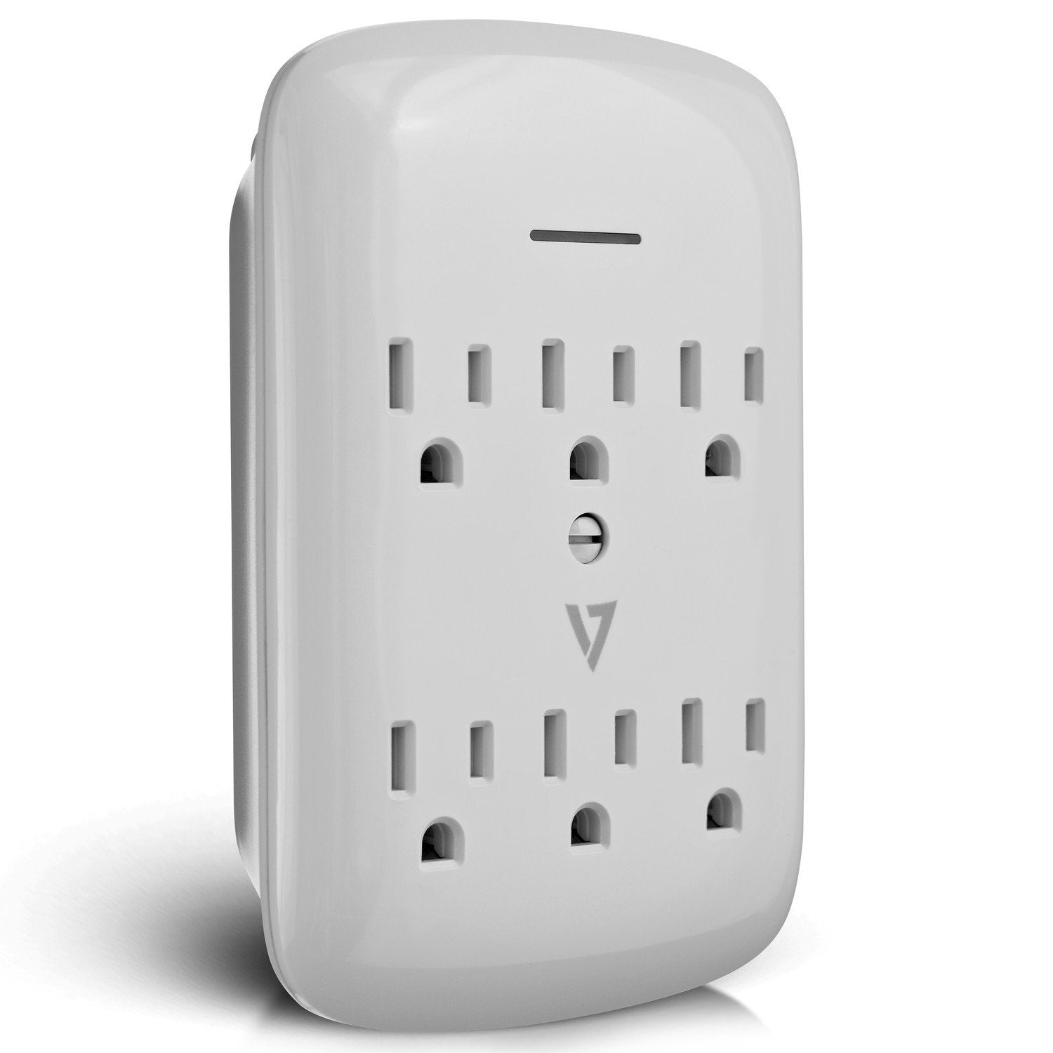 V7 SA06WALL-1N 6-Outlet Wall Tap Surge Protector, 1200 Joules - White
