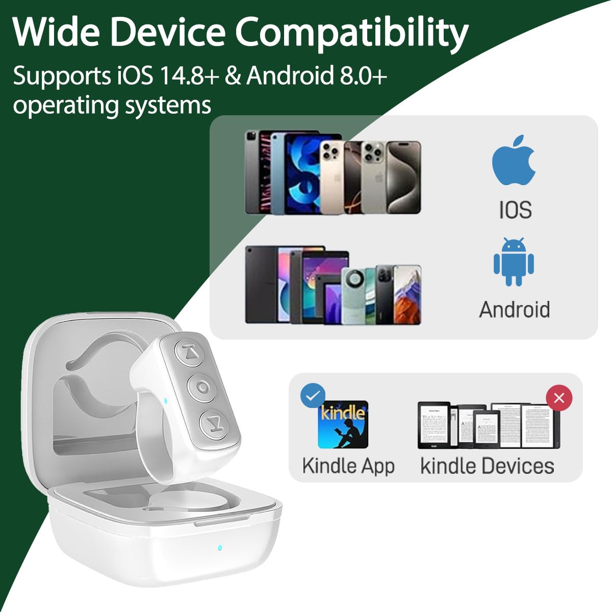 Tiktok Scrolling Ring For Iphone, Bluetooth Tik Tok Remote Control, Page Turner For Kindle App, Camera And Video Remote Shutter