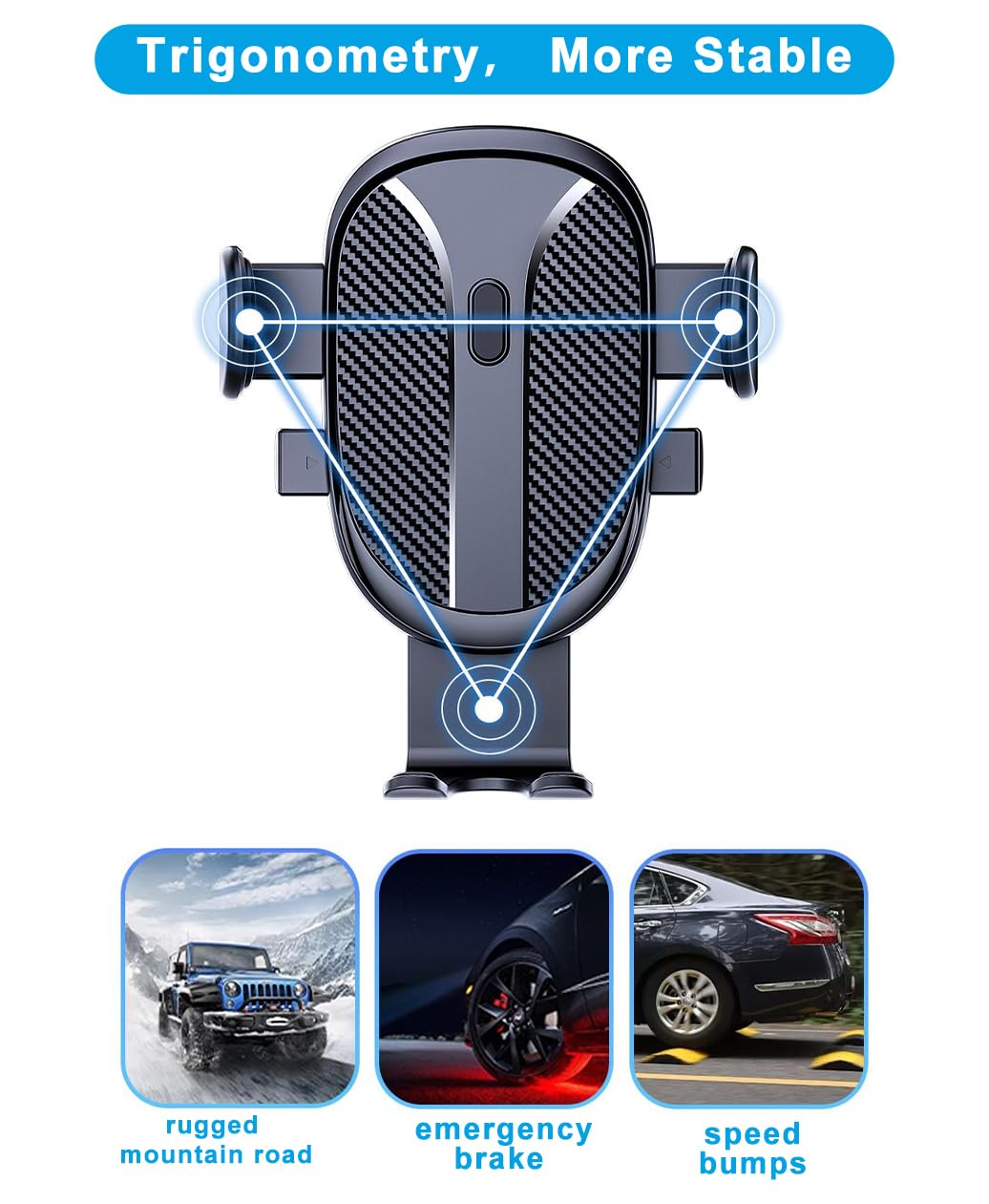 Kephth Car Phone Holder For Jeep Wrangler Accessories 2024 2025 Dash Mount Cell Phone Holder For Most Smartphones Auto Interior